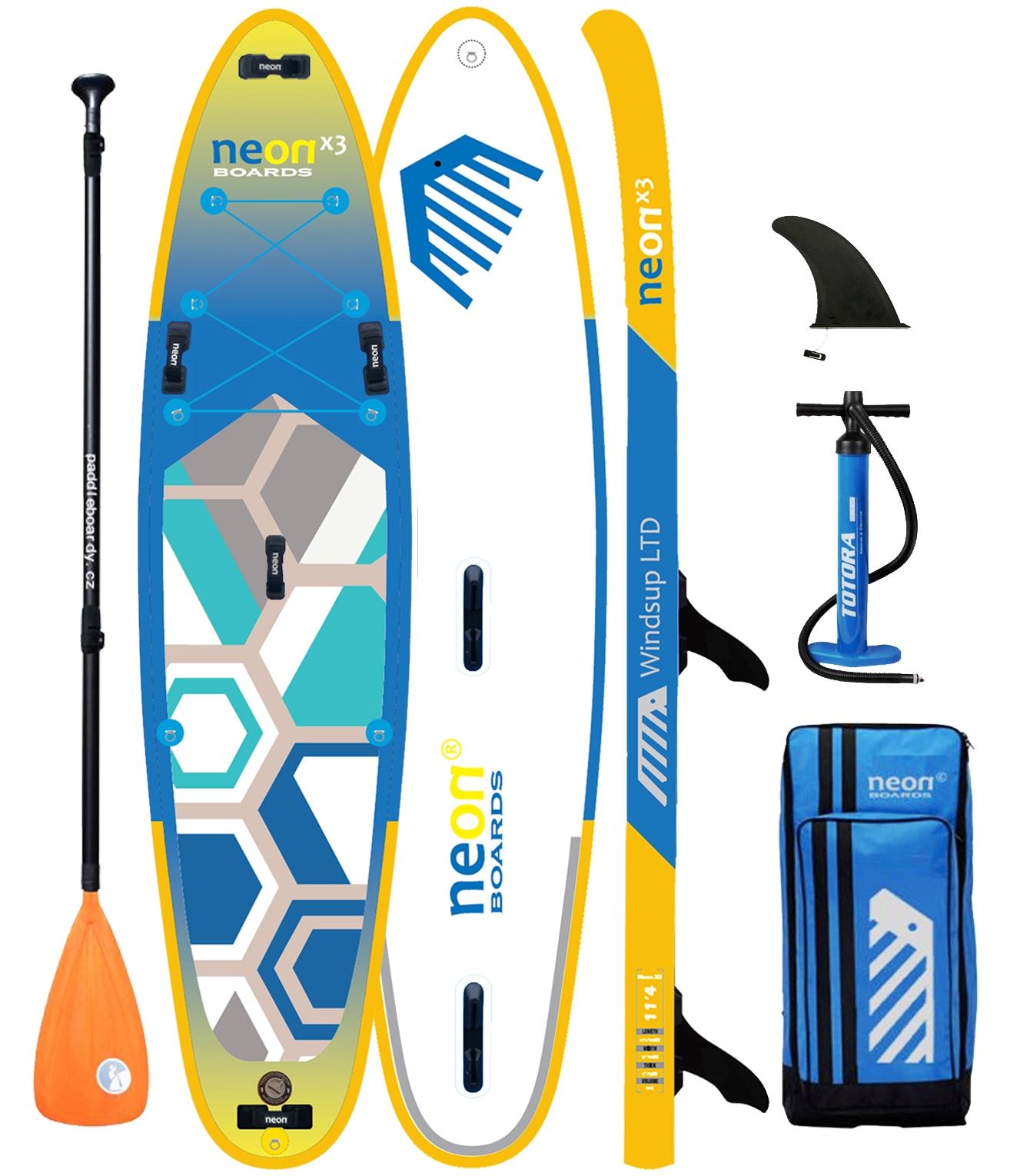 Nafukovací paddleboard Neon X3 Windsup LTD 11’4"x32"x6" - Obrázek 6