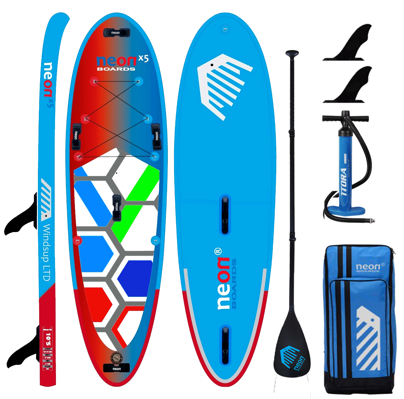 Poslední vystavevený kus - nafukovací paddleboard Neon X5 Windsup LTD 10'5"x34"x6"