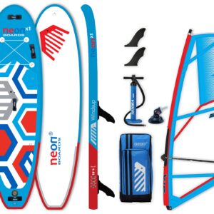 Nafukovací skluzový paddleboard Neon X1 Windsup 10'4"x34"x5" Komplet s juniorskou plachtou STX PowerKid