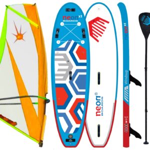 Nafukovací skluzový paddleboard Neon X1 komplet s plachtou X.O.Sails Commando 5.5 m2