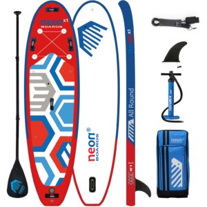 Nafukovací paddleboard Neon X1 red MSL - All Round 10'2" nebo 10'7"x34"x6" - komplet s pádlem