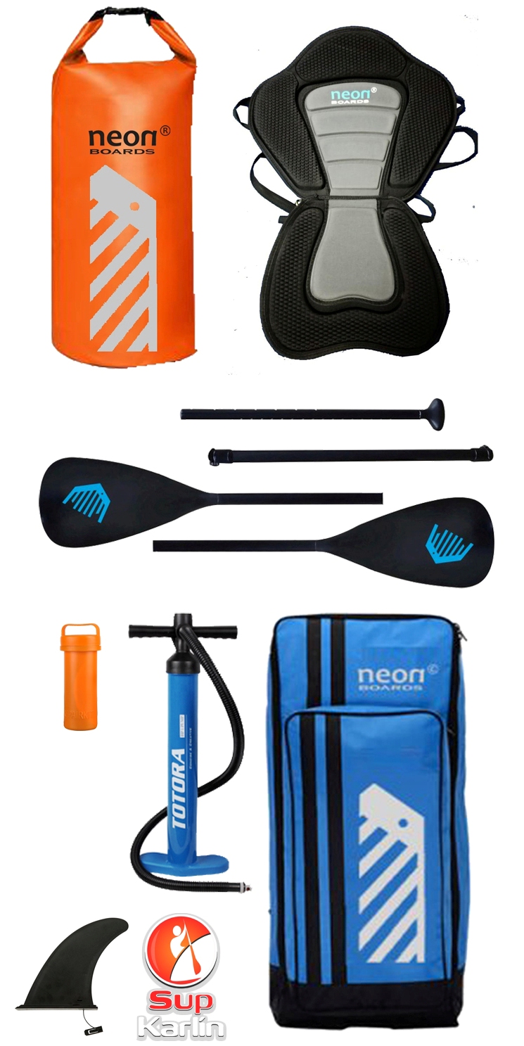 Kombo set nafukovací paddleboard Neon X2 MSL All Round - komplet s kajakovou sedačkou, 4 dílným pádlem a 25 l dry bagem - Obrázek 2