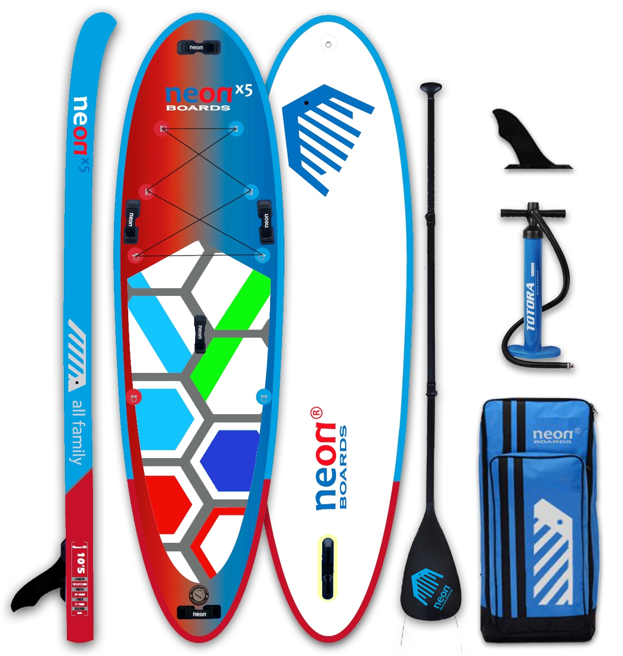 Nafukovací paddleboard Neon X5 All Family - 10'2"x32"x5"