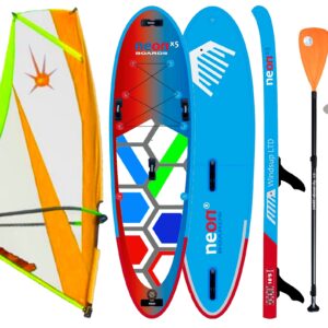 Nafukovací skluzový paddleboard Neon X5 10´2 s plachtou X.O.Sails Commando 5.5 m2