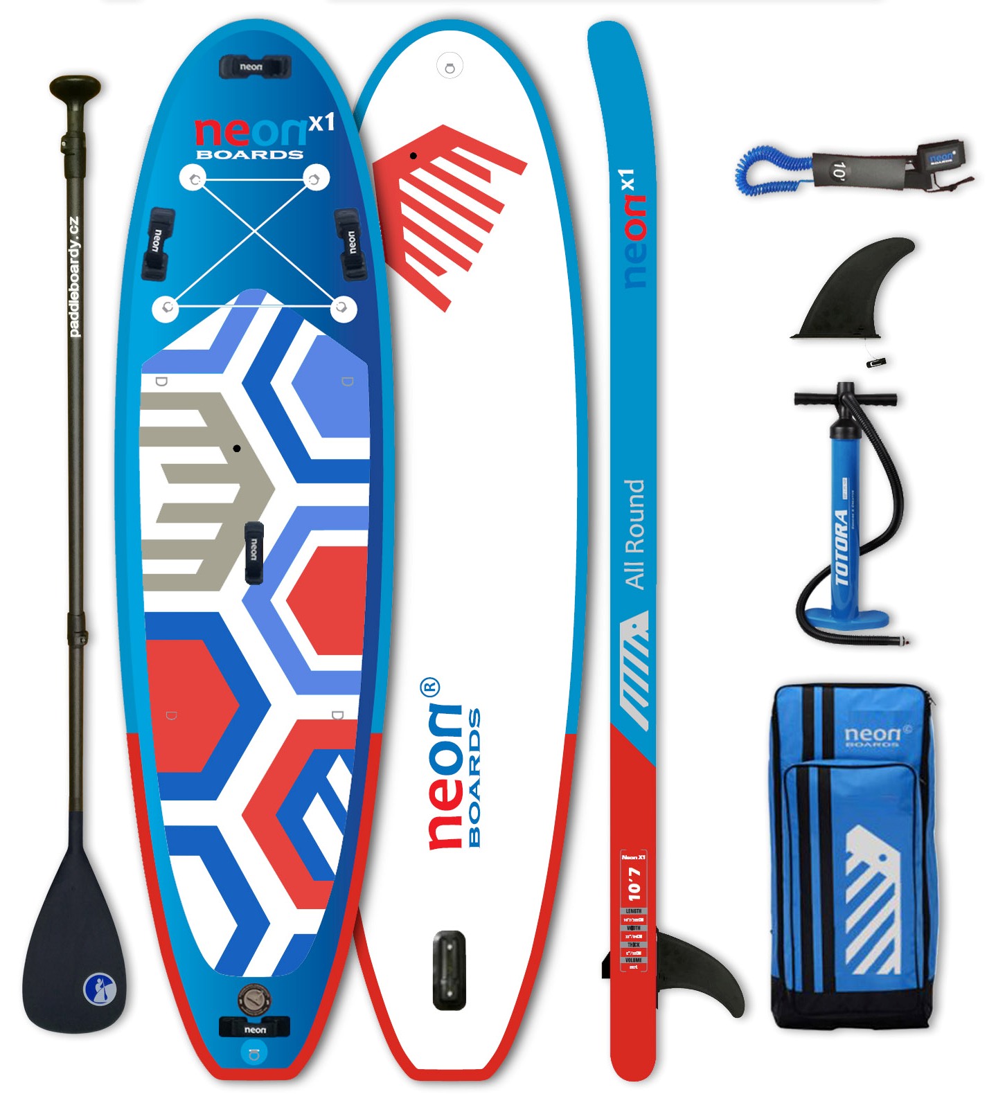 Nafukovací paddleboard Neon X1 - 10'7"x33"x5" - Obrázek 3