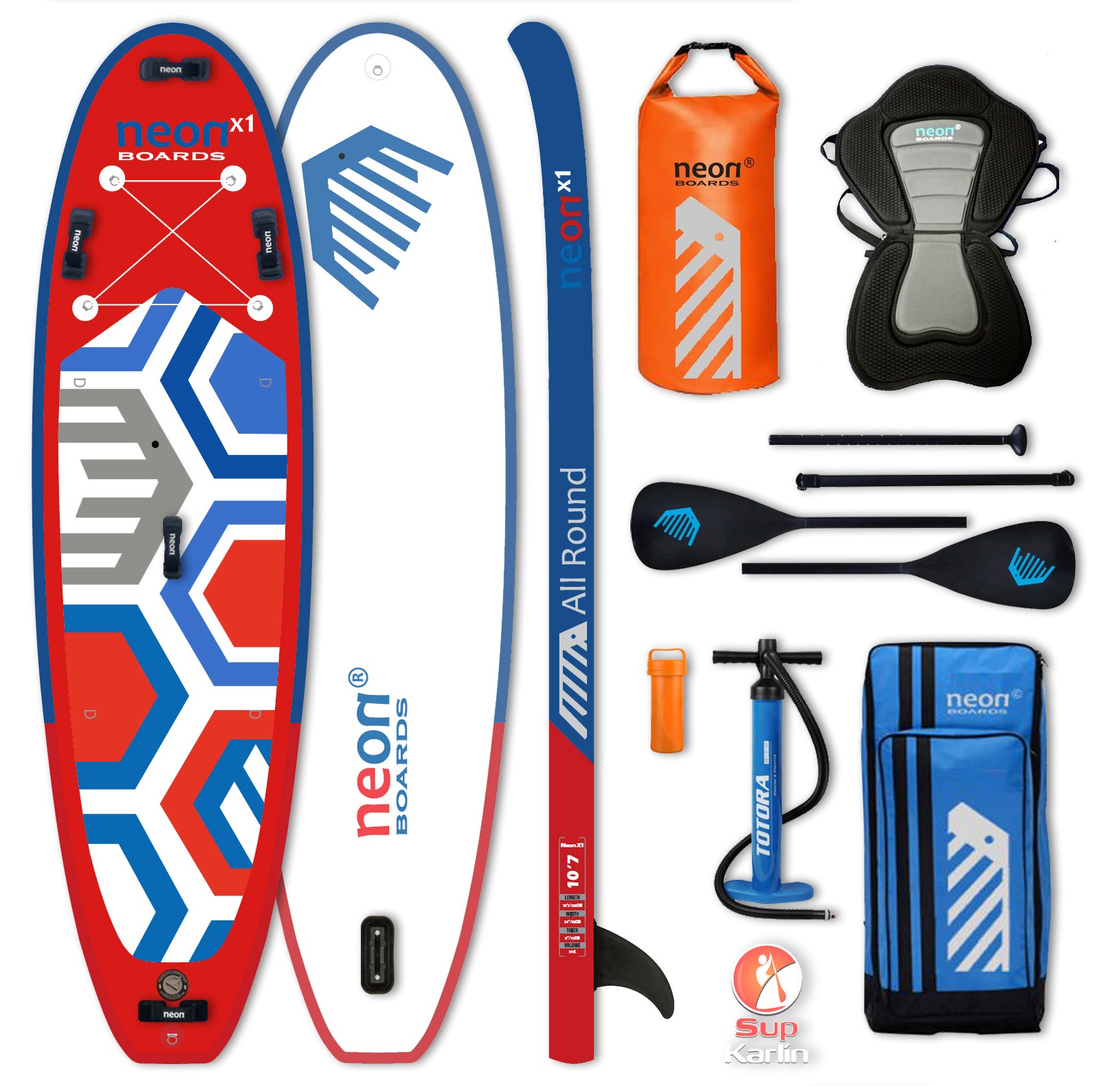 Kombo set - Nafukovací paddleboard Neon X1 - 10'7"x34"x6"