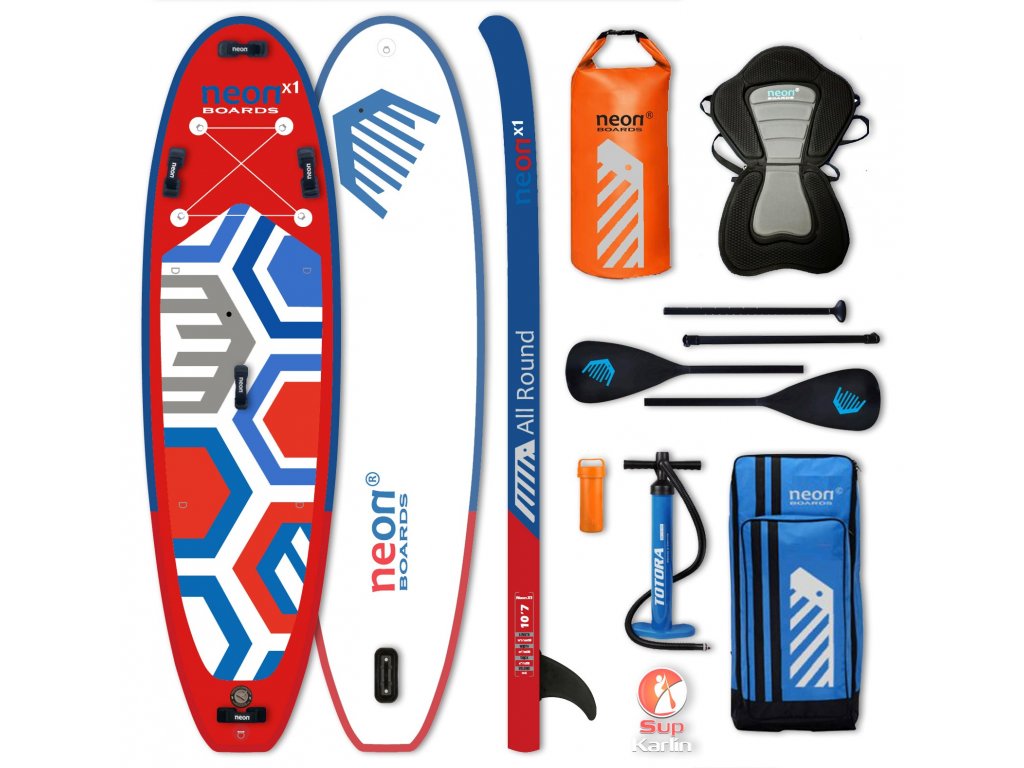 Combo pack - Nafukovací paddleboard Neon X1 - 10'7"x34"x6"