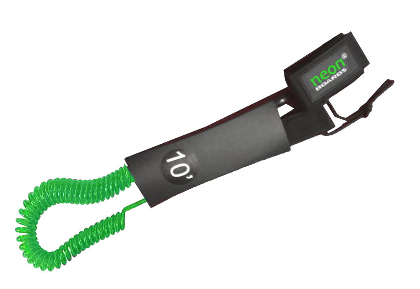 Leash na paddleboard Neon 10′ / 7 mm kroucený – zelený