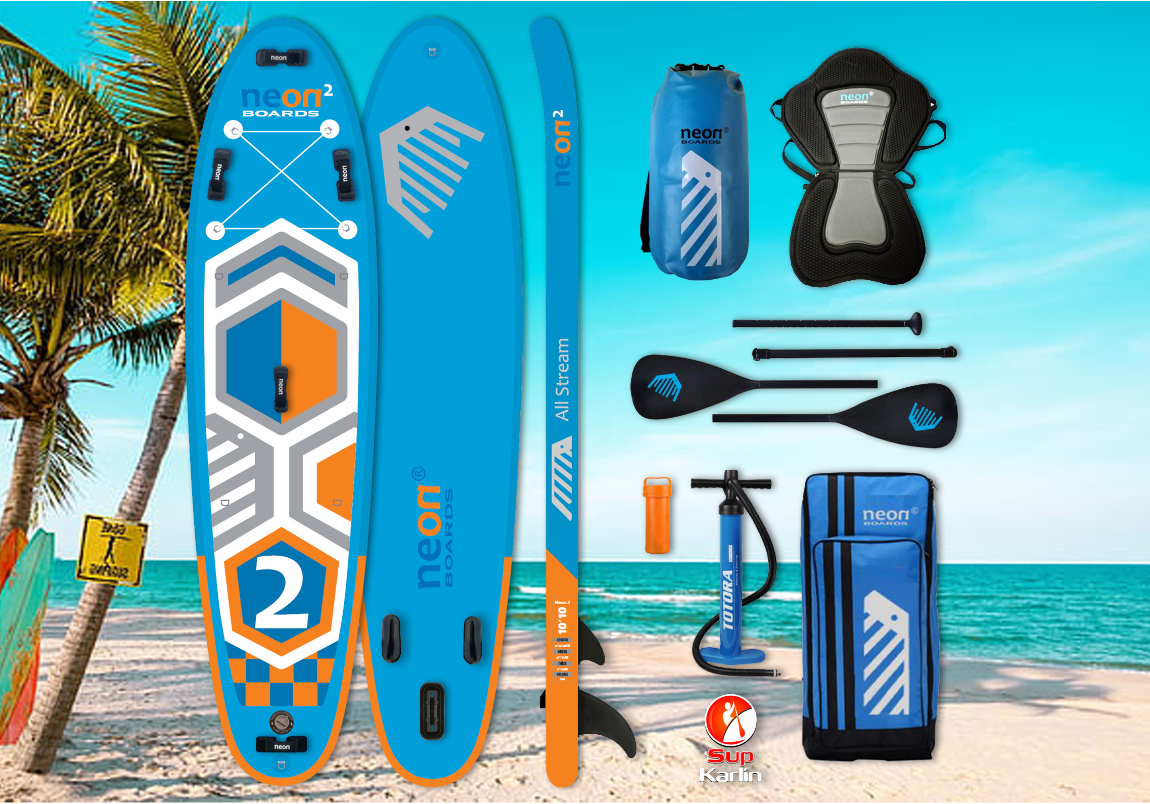 Combo pack - Nafukovací paddleboard Neon 2 - 10'10''x32''x6" - Obrázek 4