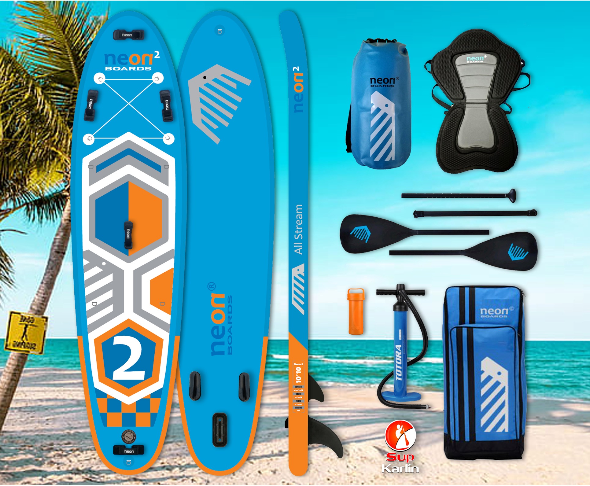 Combo pack - Nafukovací paddleboard Neon 2 - 10'10''x32''x6" - Obrázek 5
