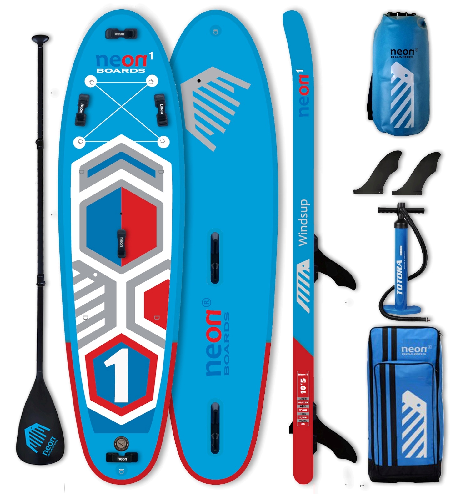 Nafukovací paddleboard Neon 1 Windsup - 10'5''x33''x6"