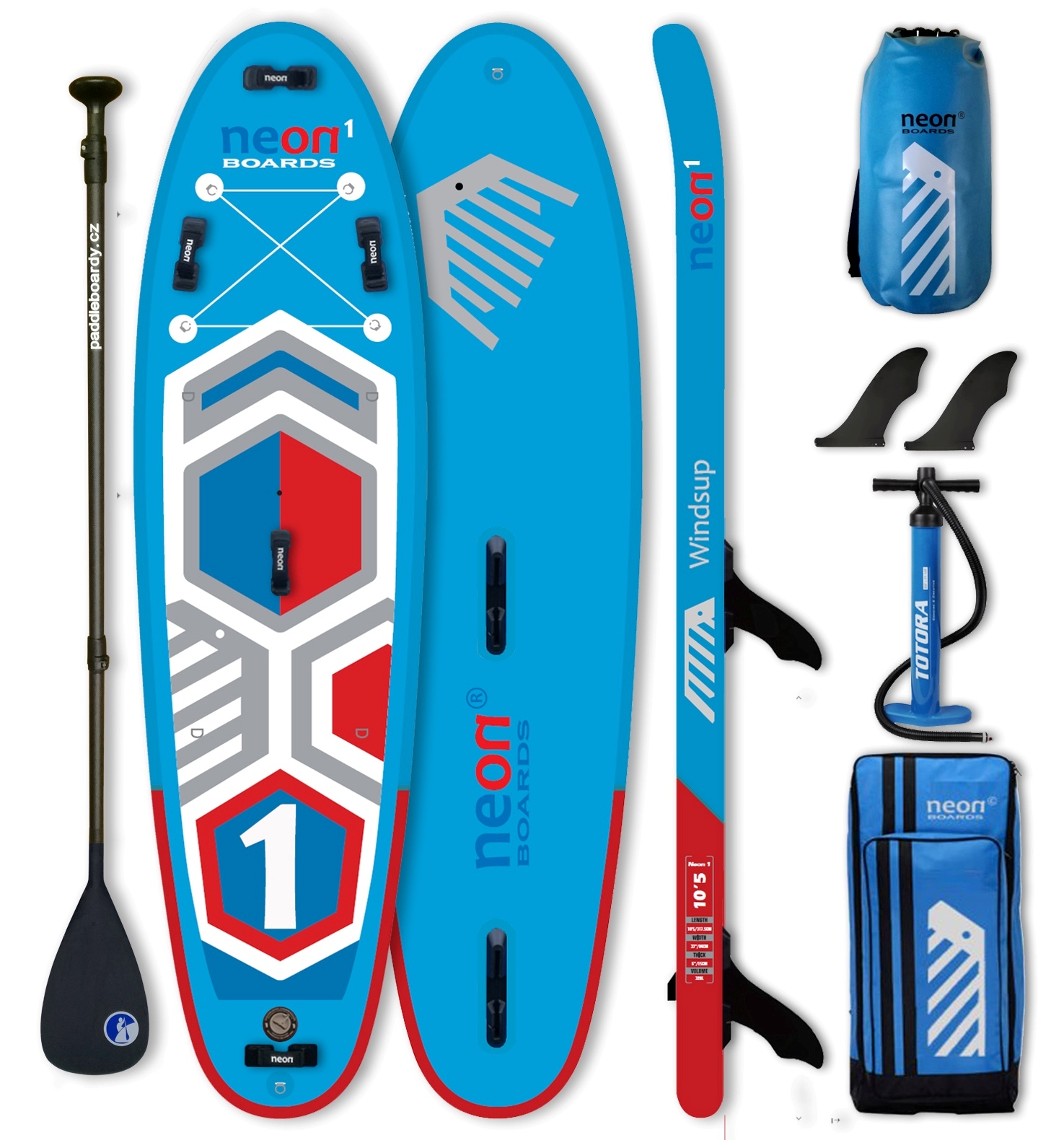 Nafukovací paddleboard Neon 1 Windsup - 10'5''x33''x6" - Obrázek 6