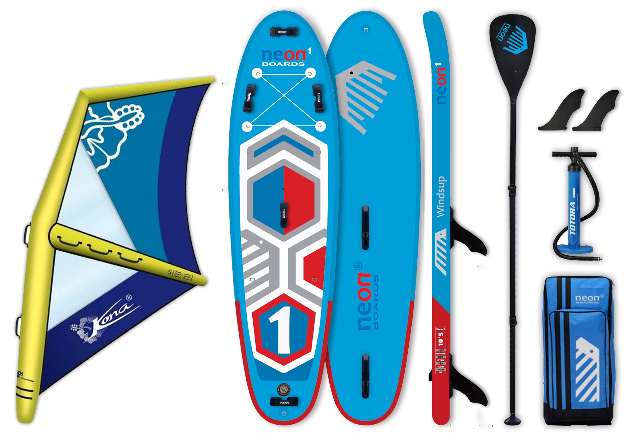 Nafukovací paddleboard Neon 1 Windsup 10'5" + Nafukovací plachta Kona