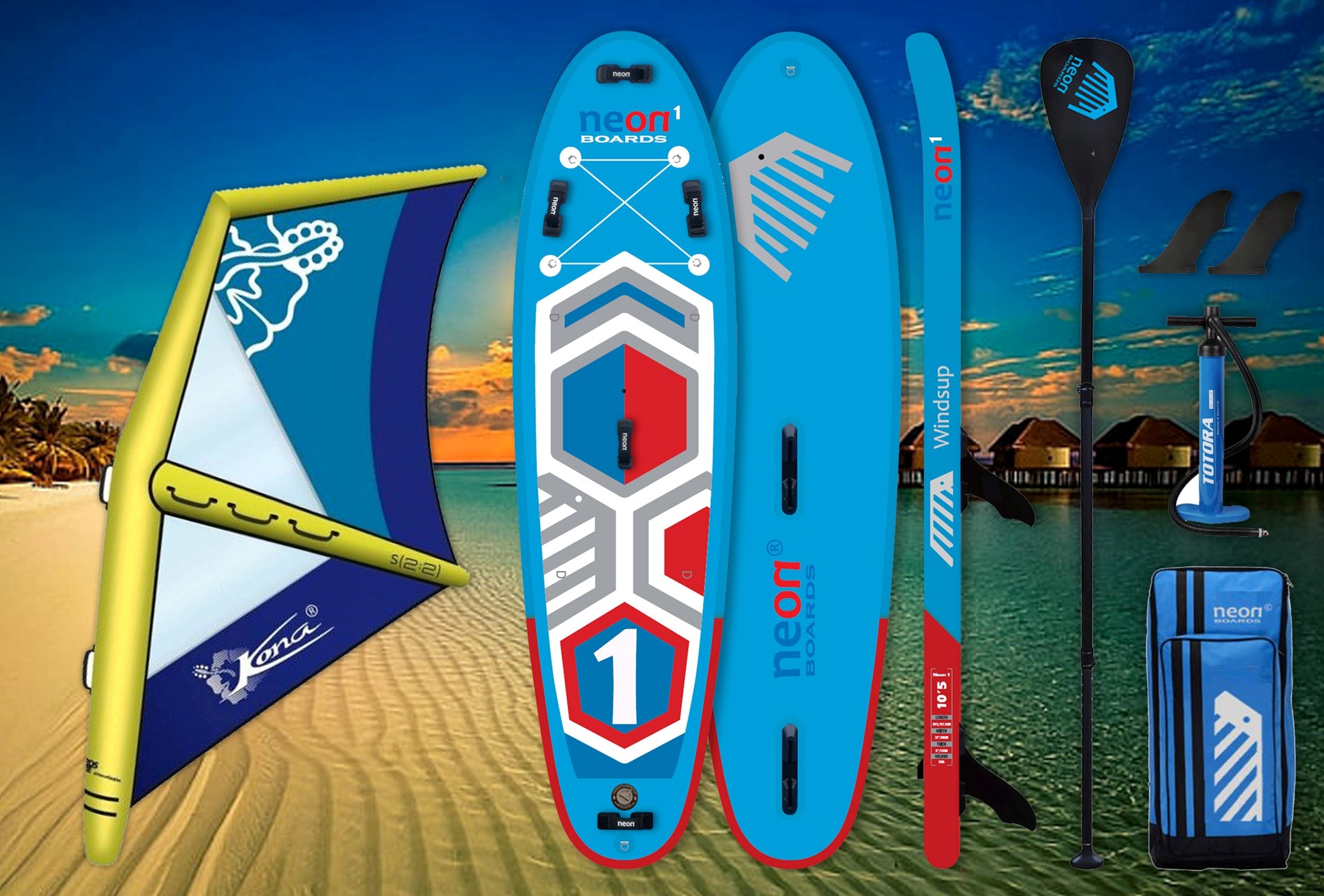 Nafukovací paddleboard Neon 1 Windsup 10'5" + Nafukovací plachta Kona - Obrázek 2