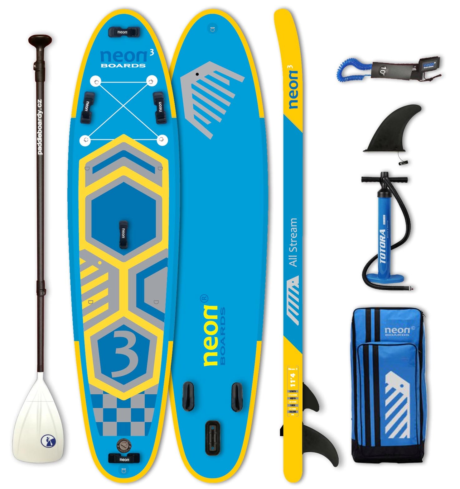 Nafukovací paddleboard Neon 3 - 11'4''x32''x6" - Obrázek 3
