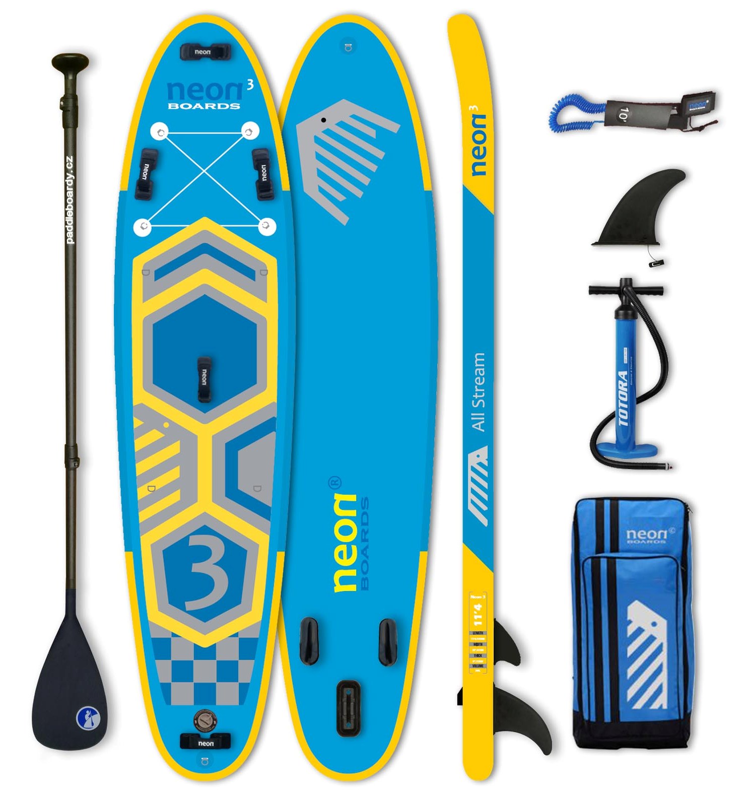 Nafukovací paddleboard Neon 3 - 11'4''x32''x6" - Obrázek 4