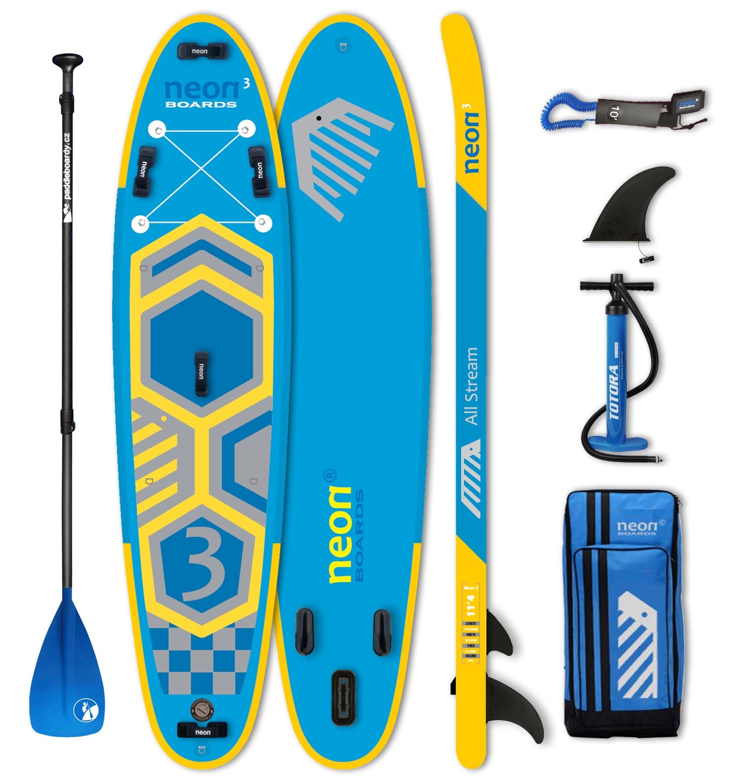 Nafukovací paddleboard Neon 3 - 11'4''x32''x6" - Obrázek 2