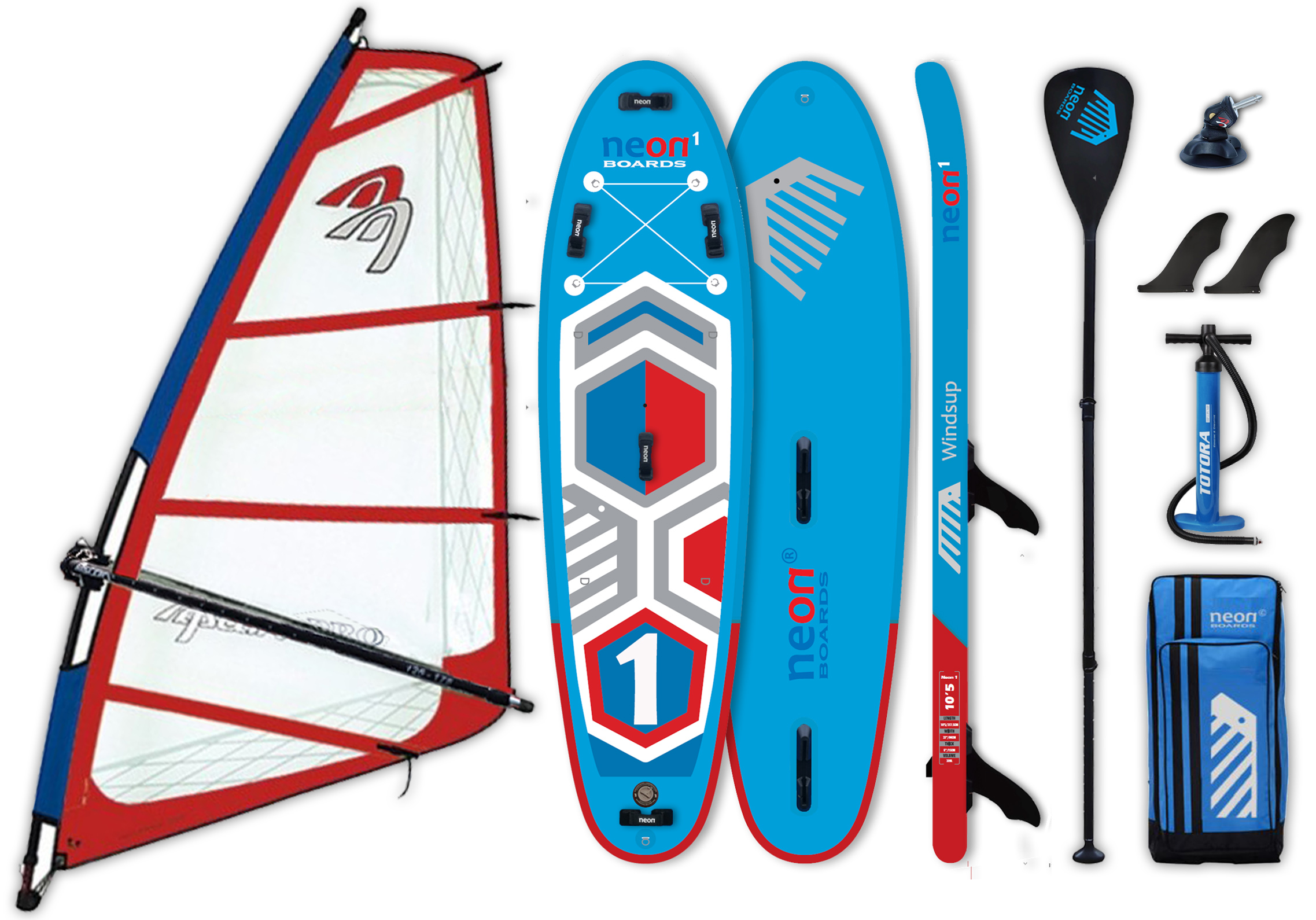 Nafukovací paddleboard Neon 1 Windsup 10'5" + Komplet s plachtou Ascan Pro