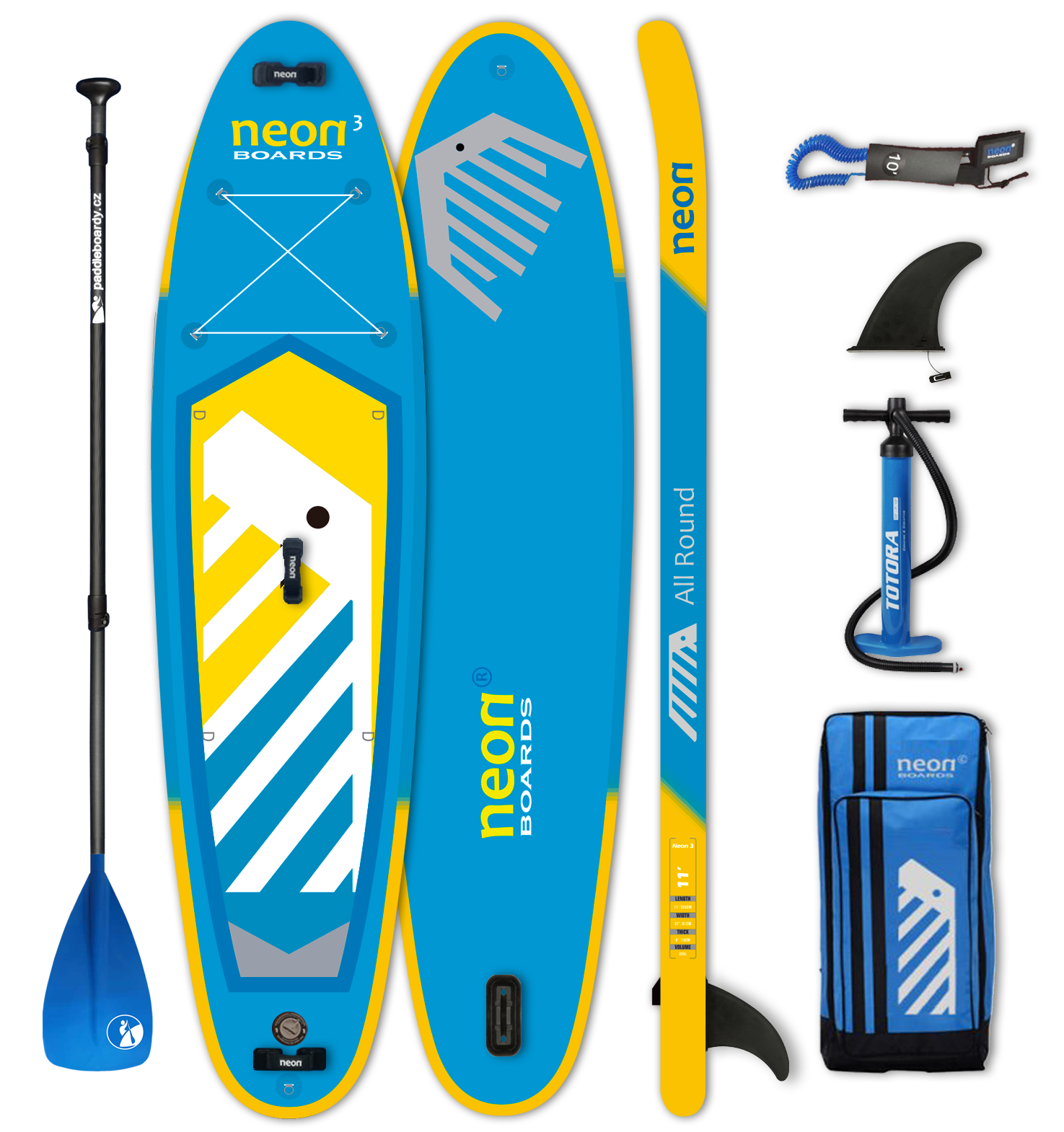 Nafukovací paddleboard Neon 3 - 11'x32''x6" - Obrázek 2