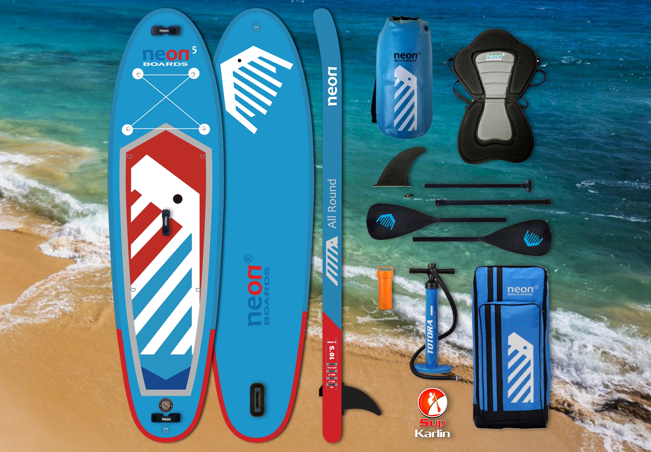 Combo pack - Nafukovací paddleboard Neon 5 - 10'5''x33''x6" - Obrázek 2