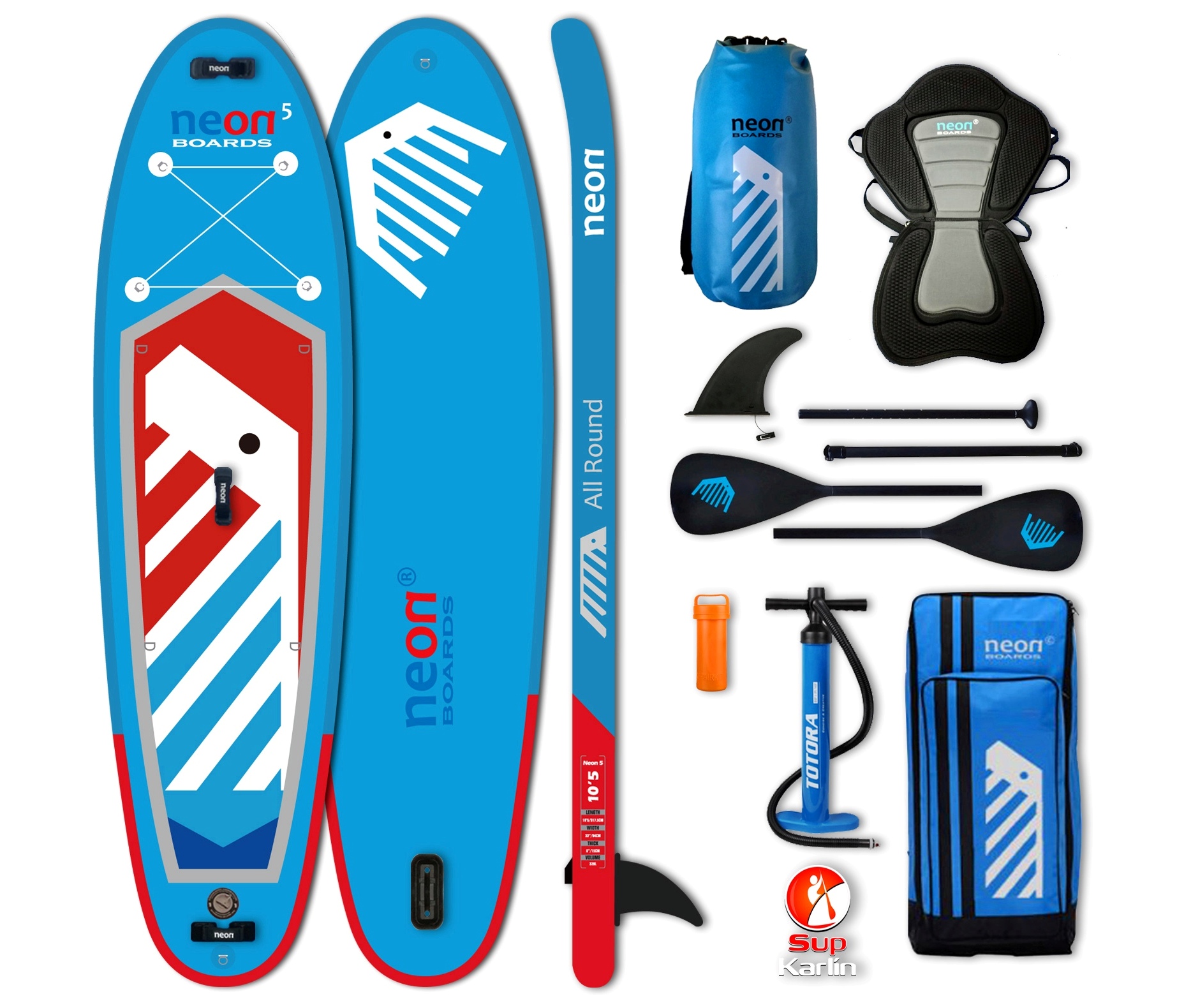 Combo pack - Nafukovací paddleboard Neon 5 - 10'5''x33''x6"