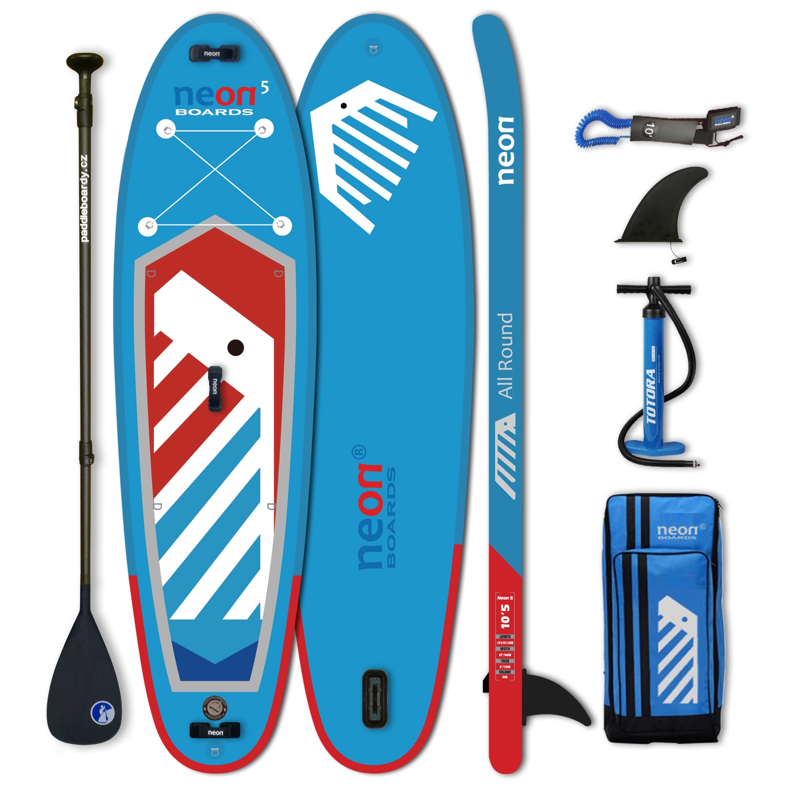 Nafukovací paddleboard Neon 5 - 10'5''x33''x6" - Obrázek 6