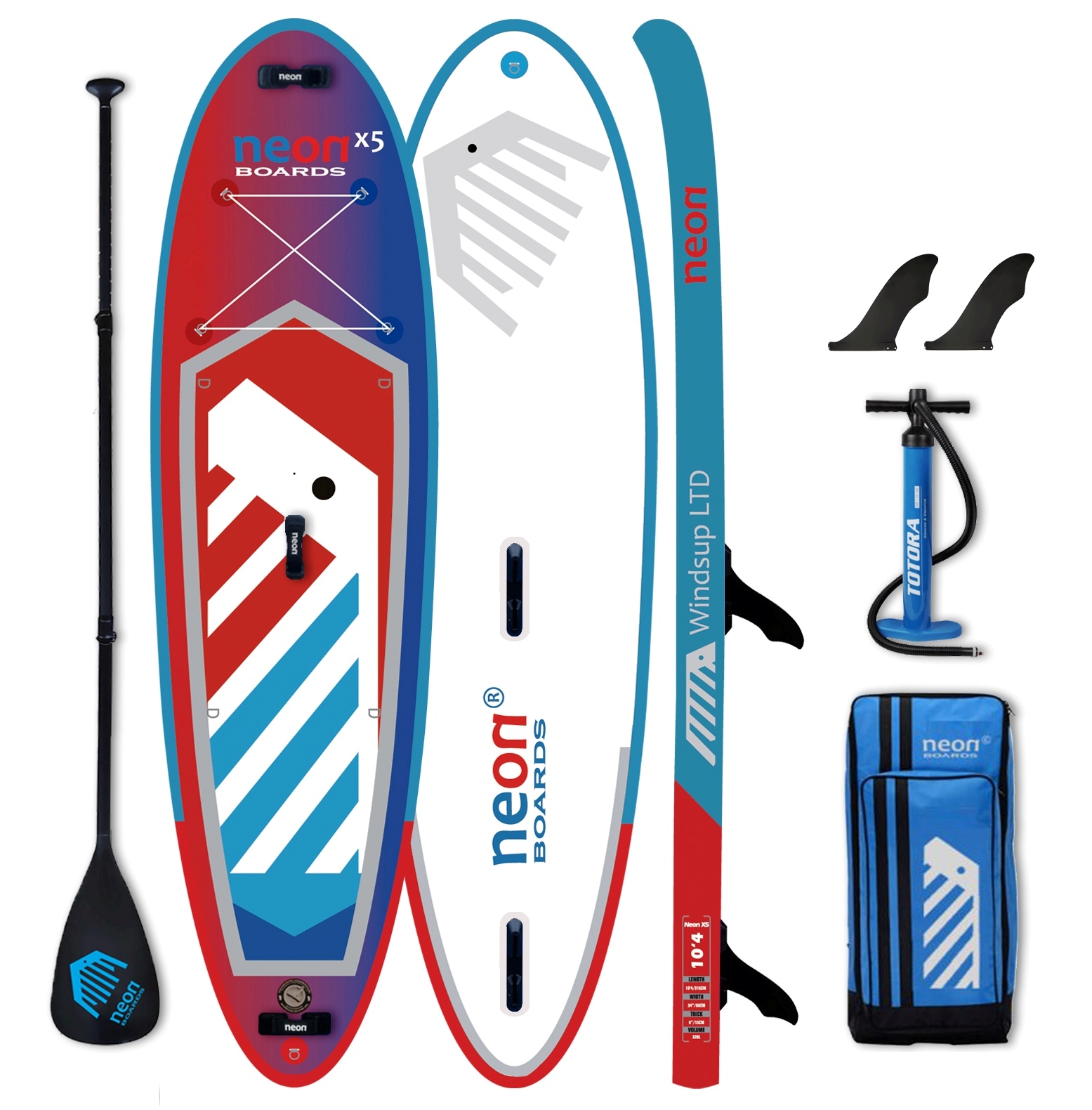 Nafukovací paddleboard Neon X5 Windsup LTD - 10’5"x34"x6"