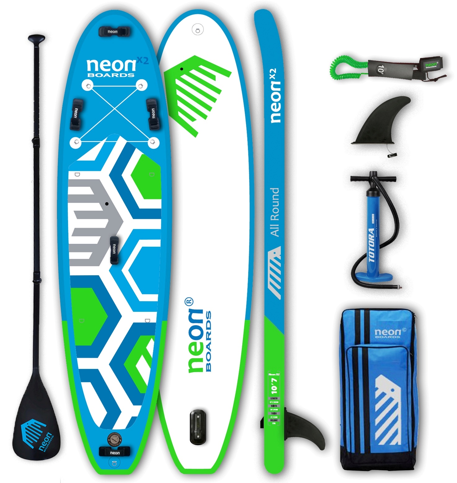 Vystavený nafukovací paddleboard Neon X2 - 10'7"x31"x5" - Obrázek 6