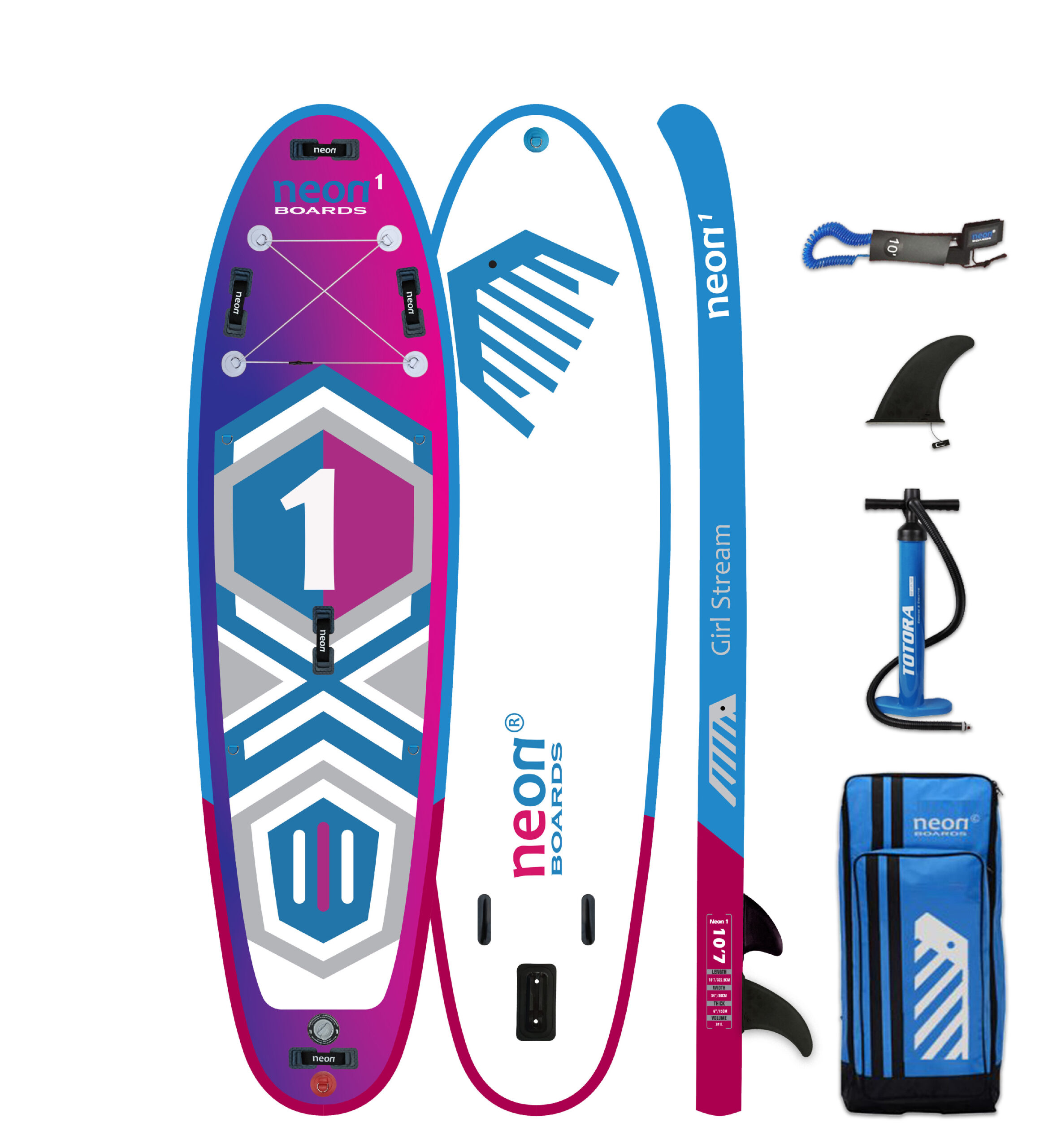 Nafukovací paddleboard Neon 1 Girl Stream - 10´7"x34"x6" - Obrázek 6