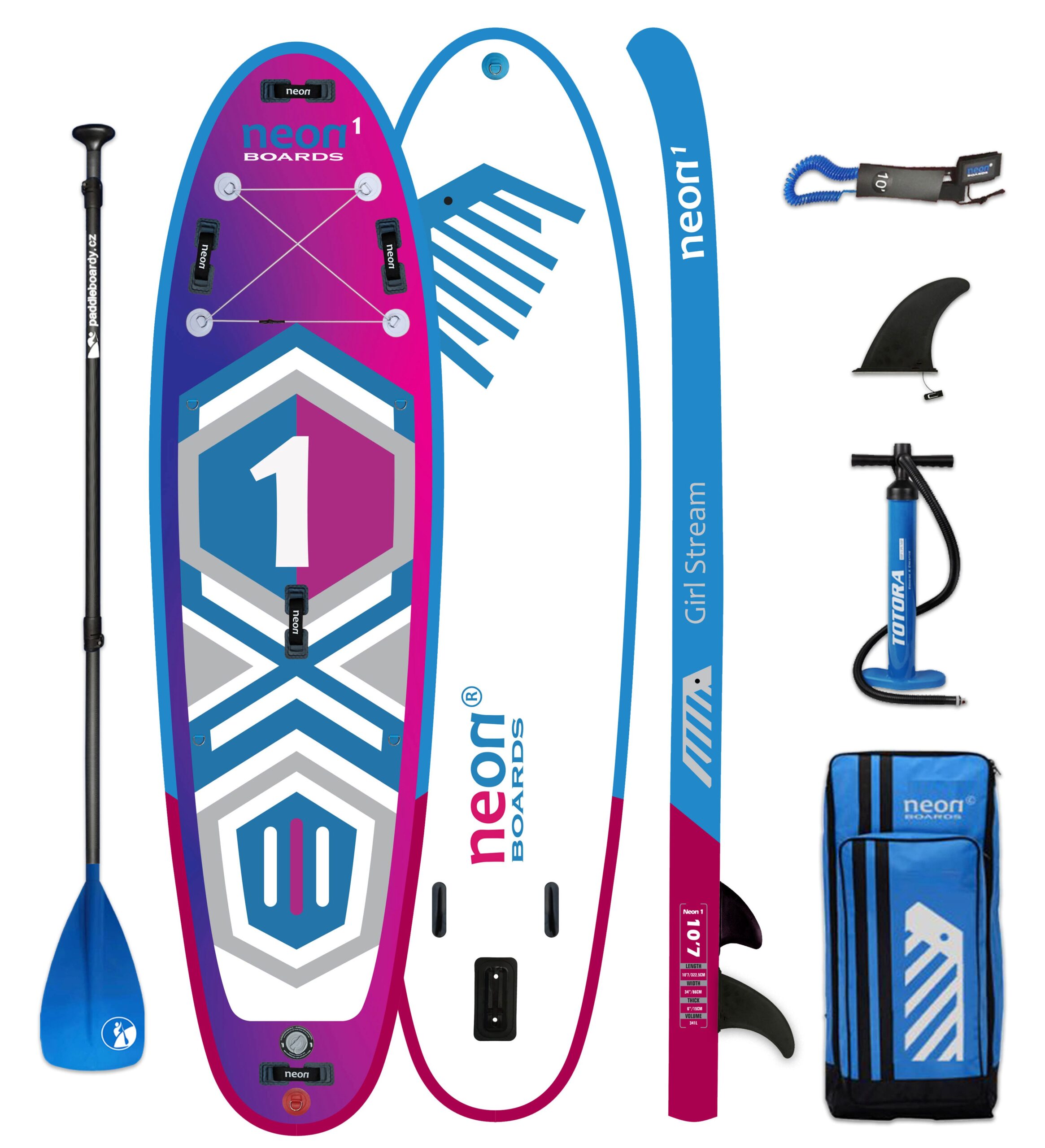 Nafukovací paddleboard Neon 1 Girl Stream - 10´7"x34"x6" - Obrázek 3