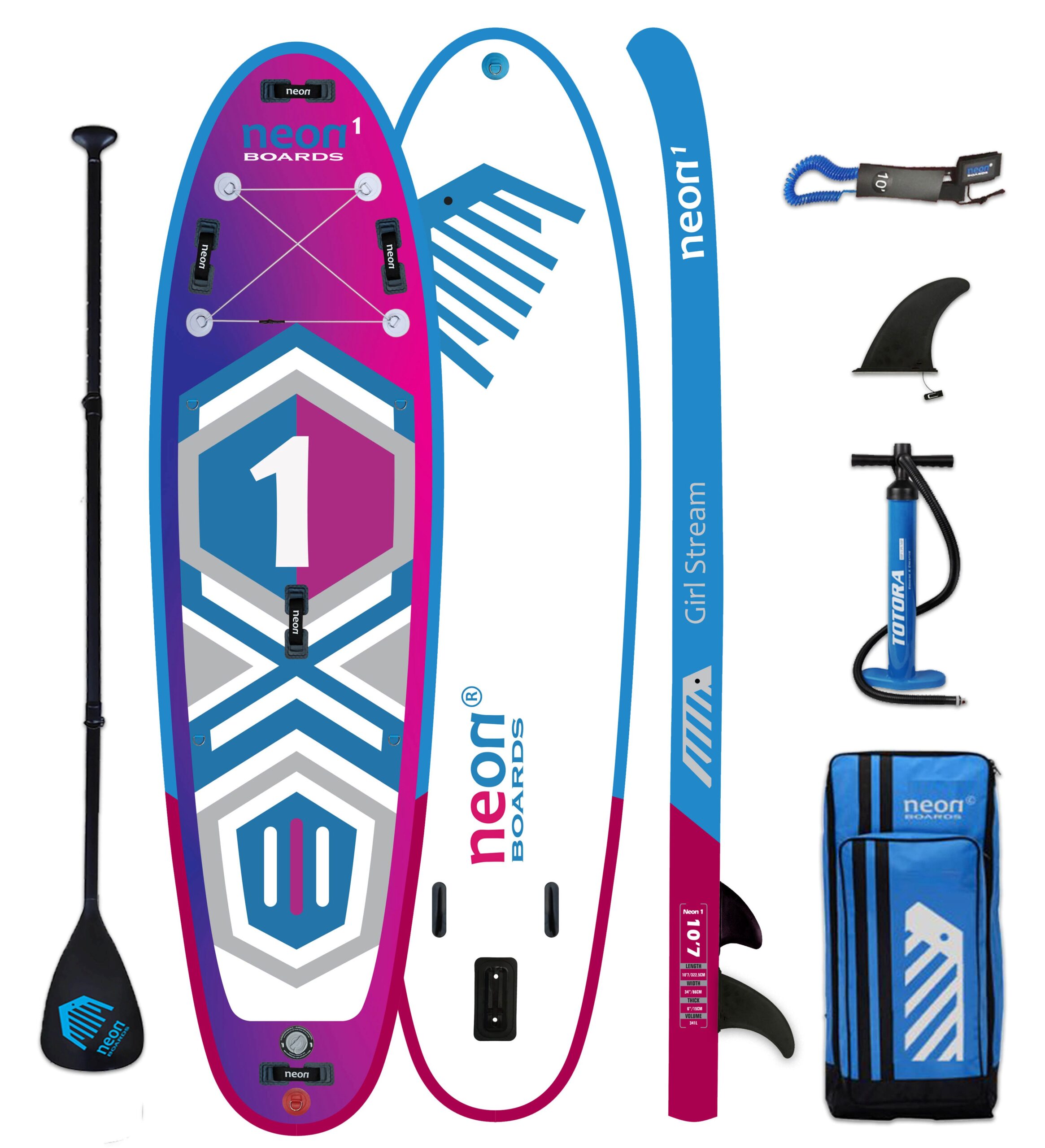Nafukovací paddleboard Neon 1 Girl Stream - 10´7"x34"x6" - Obrázek 2
