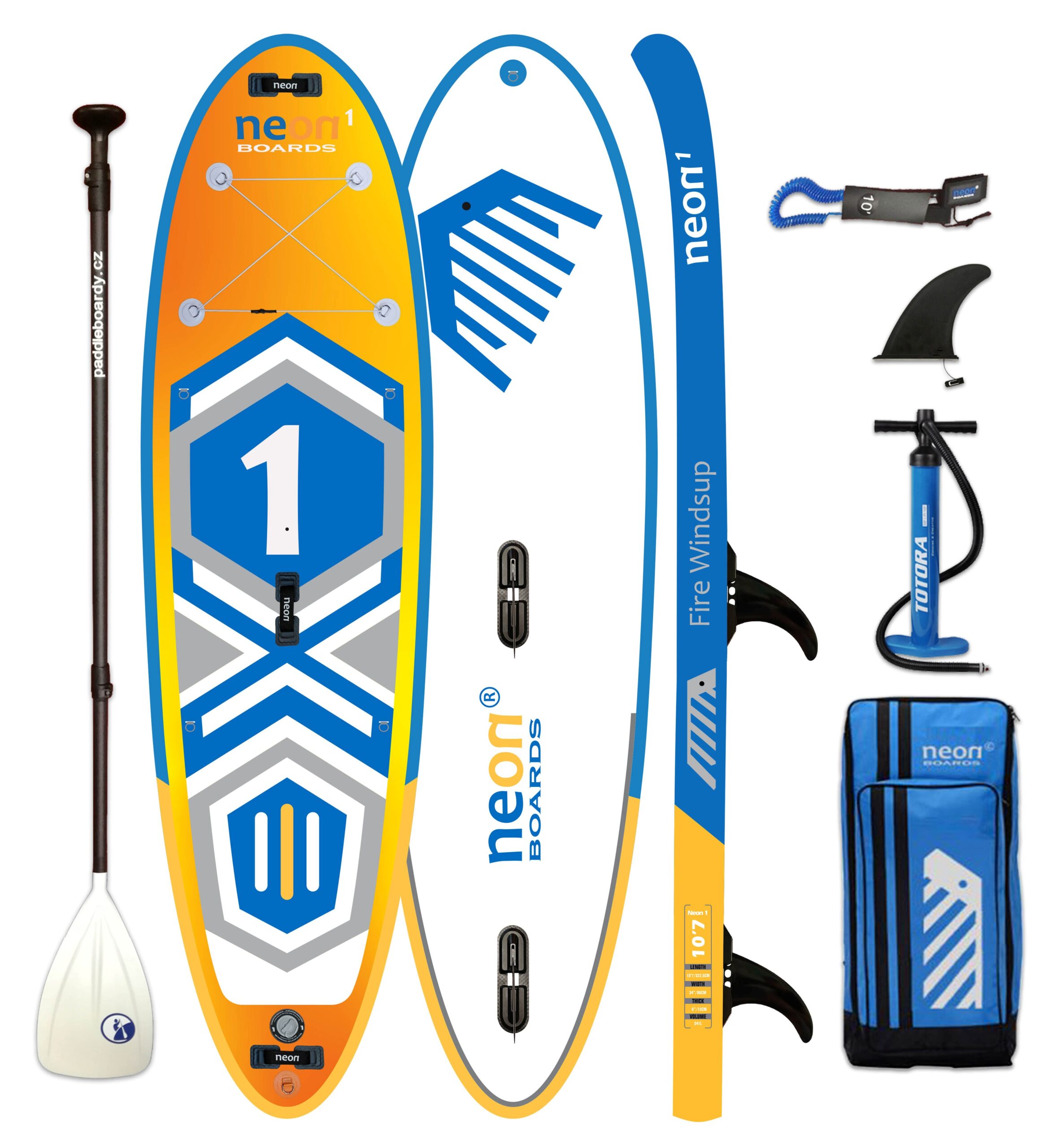 Nafukovací paddleboard Neon 1 Fire Windsup - 10'7''x34''x6" - Obrázek 3