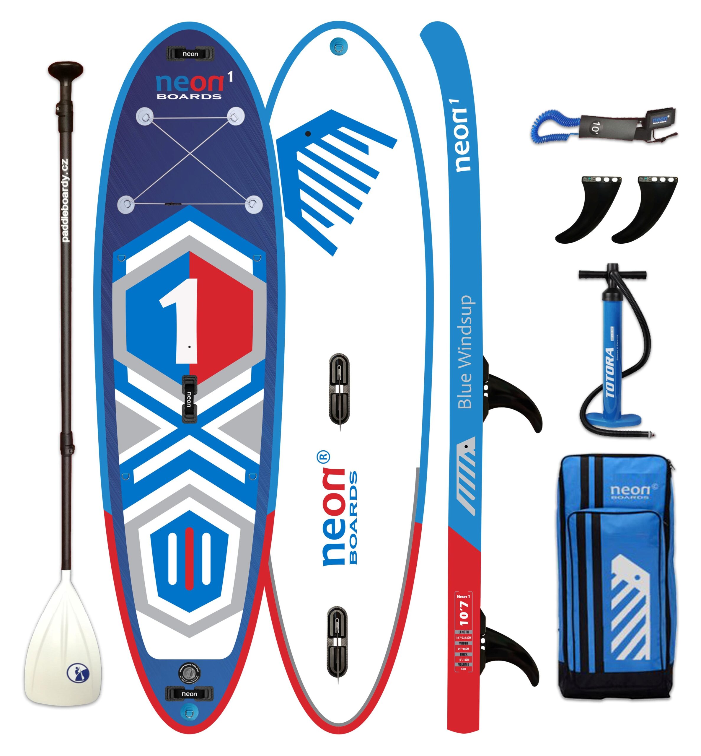 Nafukovací paddleboard Neon 1 Blue Windsup - 10'7''x34''x6" - Obrázek 3