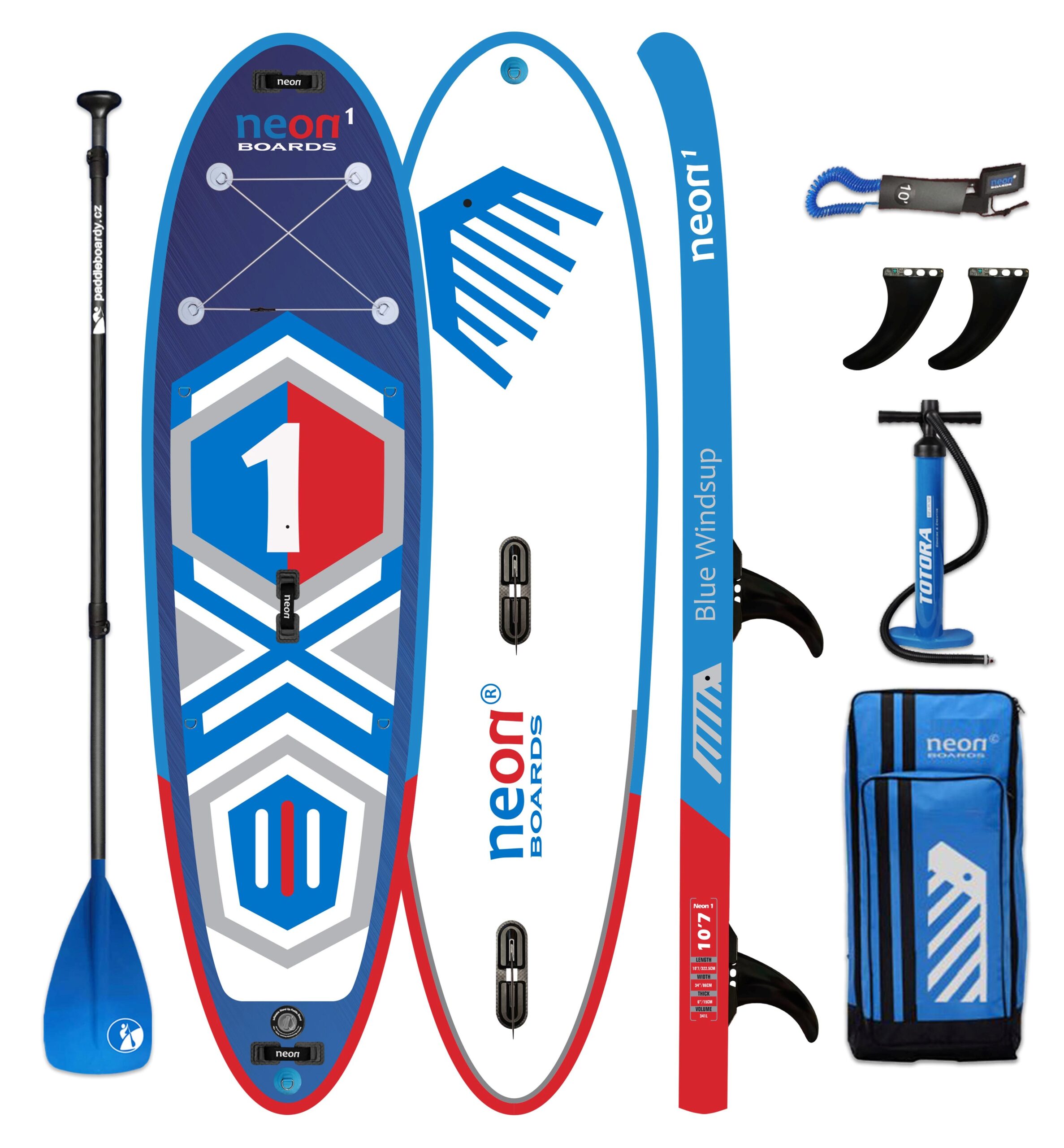 Nafukovací paddleboard Neon 1 Blue Windsup - 10'7''x34''x6" - Obrázek 2