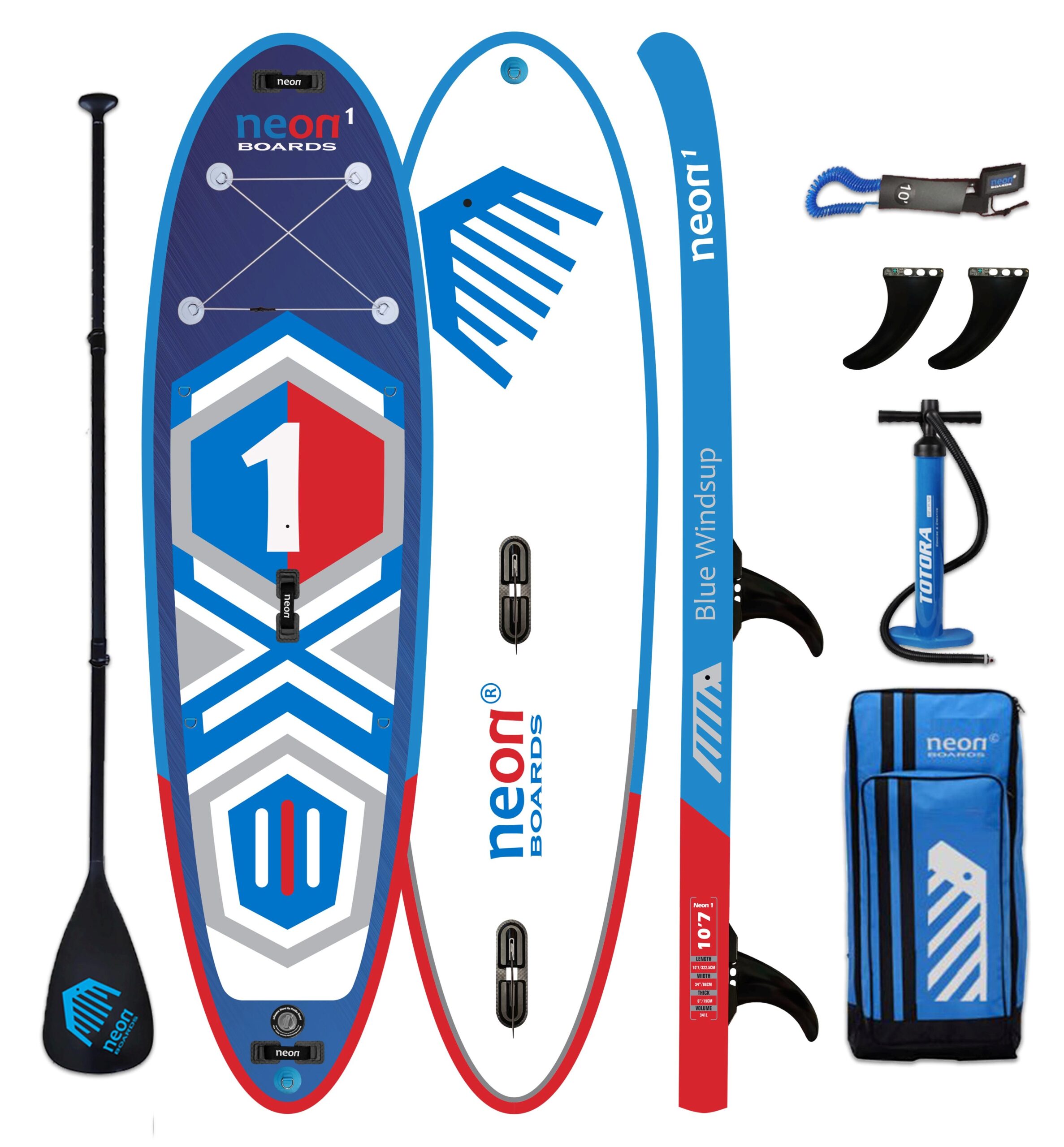 Nafukovací paddleboard Neon 1 Blue Windsup - 10'7''x34''x6"