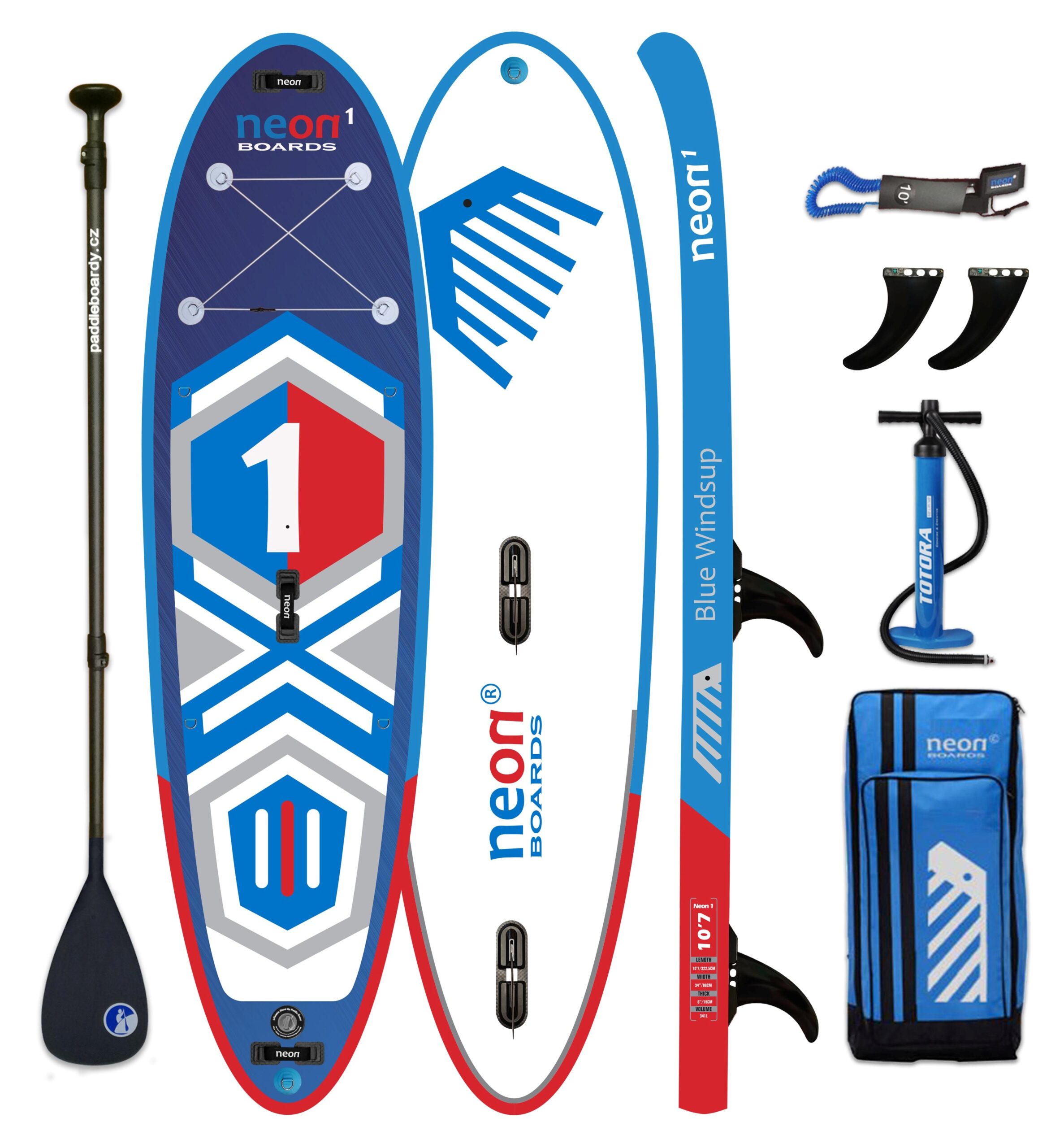 Nafukovací paddleboard Neon 1 Blue Windsup - 10'7''x34''x6" - Obrázek 4