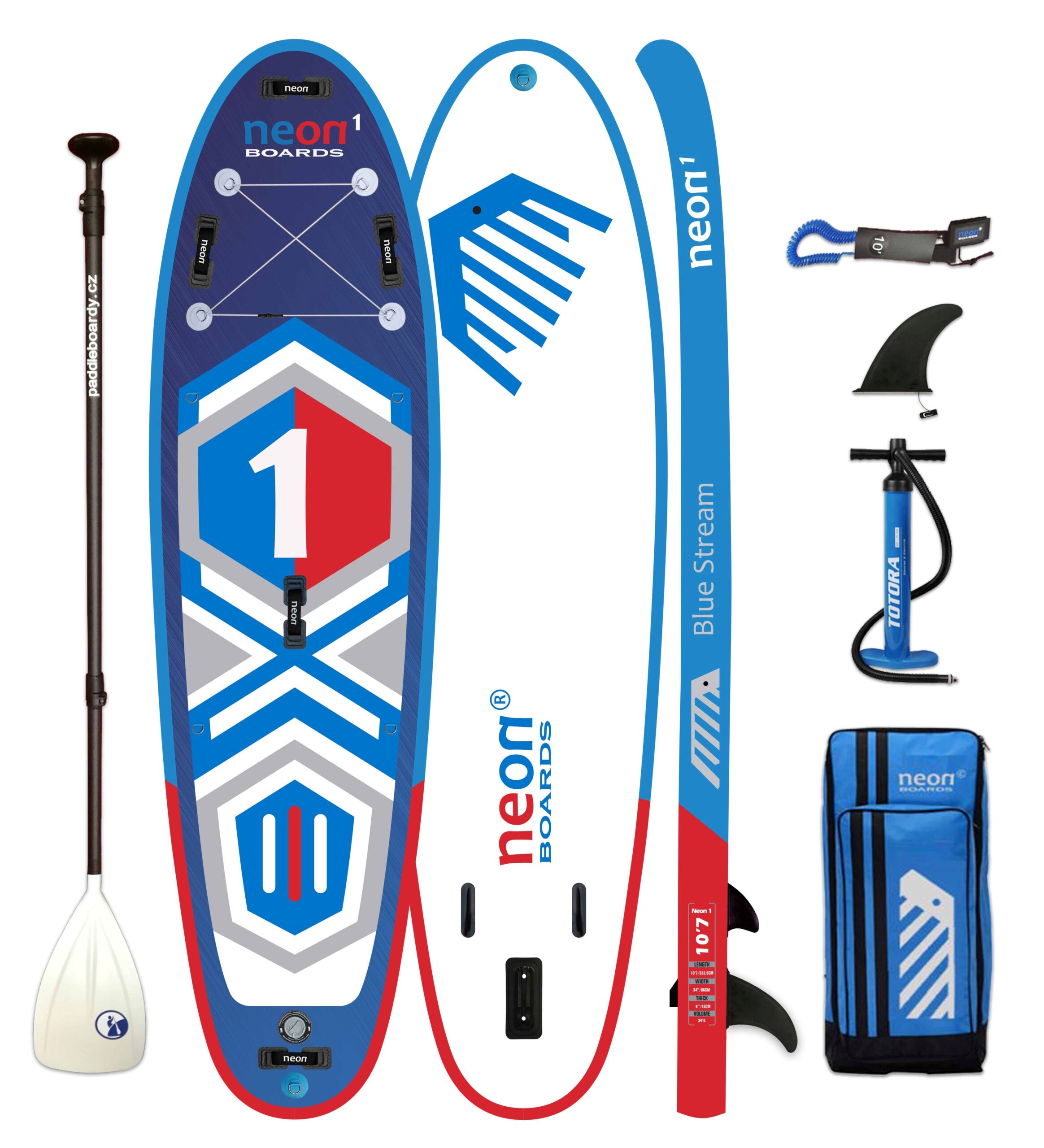 Nafukovací paddleboard Neon 1 Blue Stream - 10´7"x34"x6" - Obrázek 3