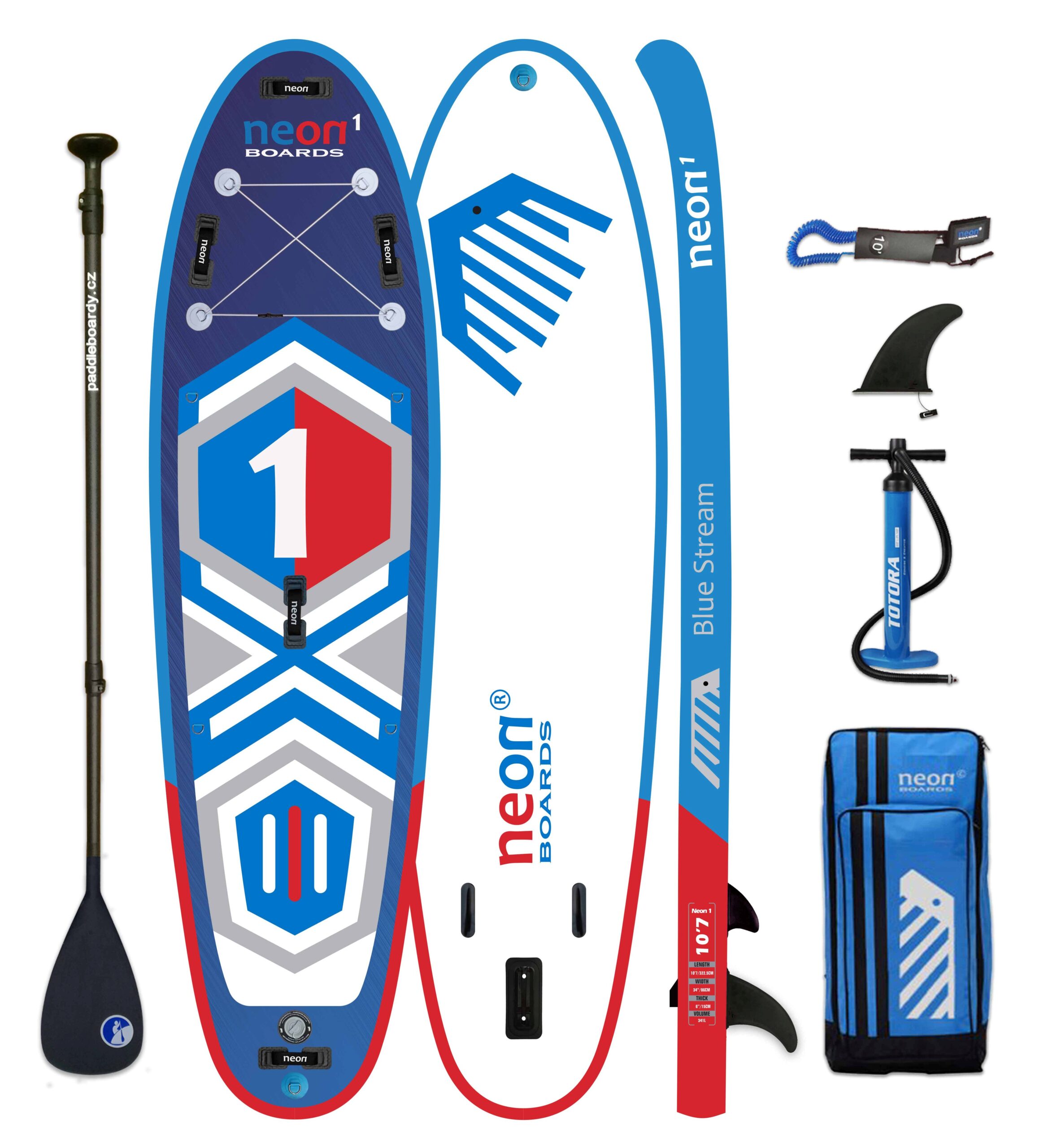 Nafukovací paddleboard Neon 1 Blue Stream - 10´7"x34"x6" - Obrázek 4