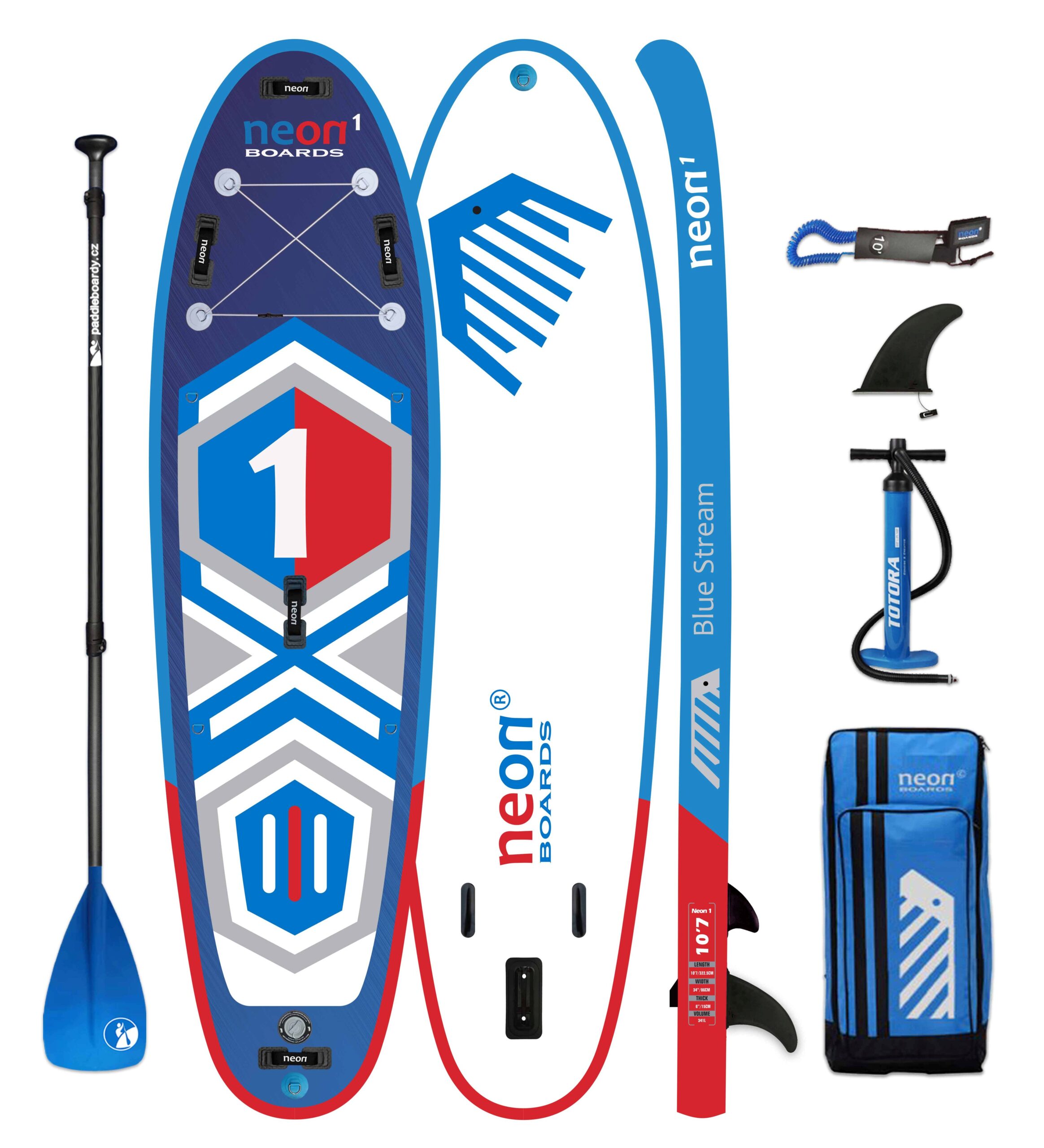 Nafukovací paddleboard Neon 1 Blue Stream - 10´7"x34"x6" - Obrázek 2