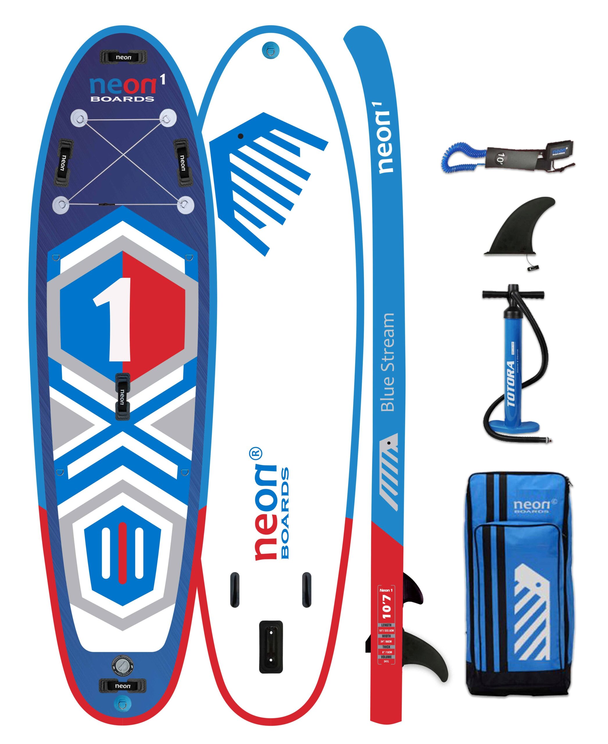 Nafukovací paddleboard Neon 1 Blue Stream - 10´7"x34"x6" - Obrázek 5
