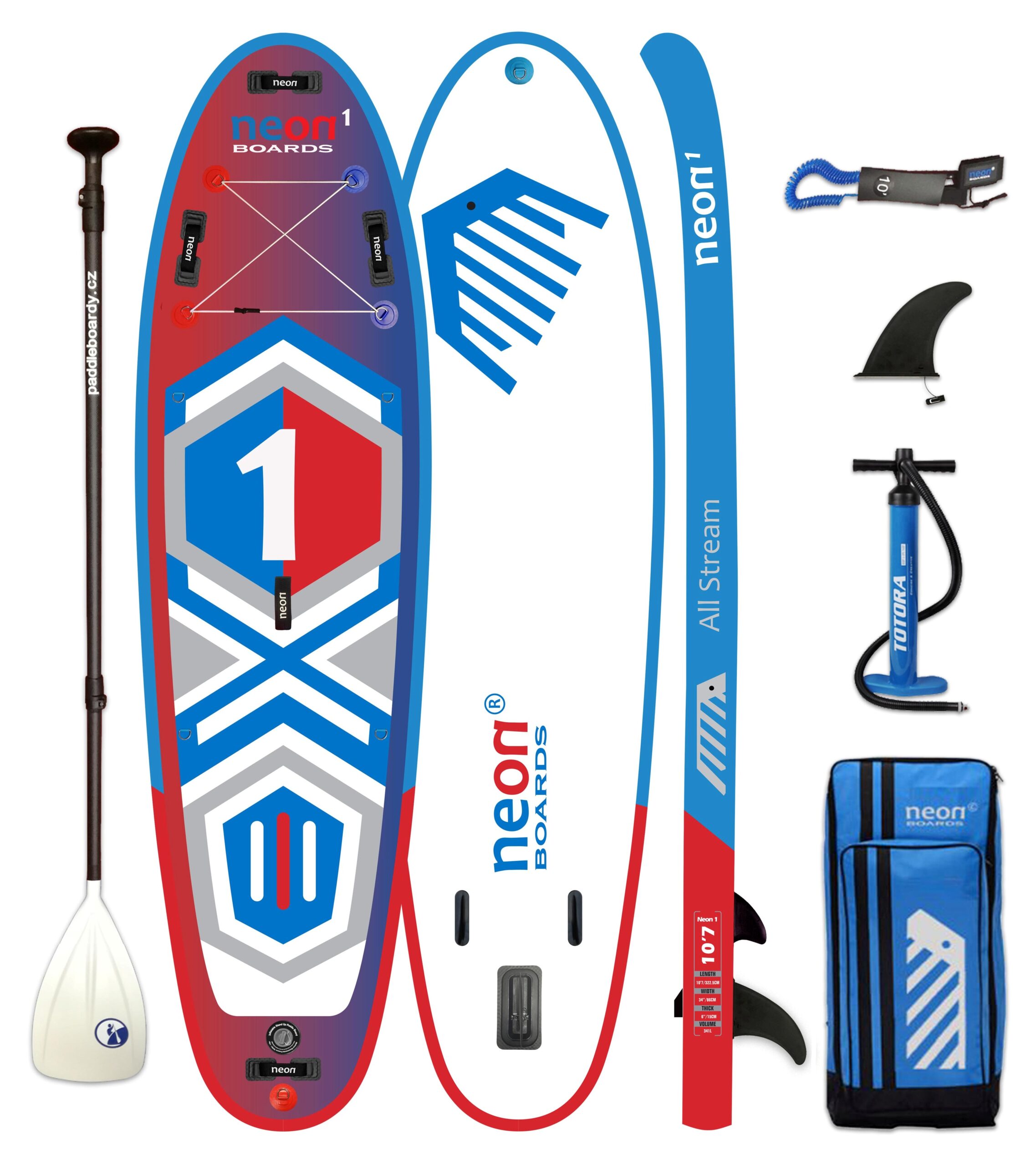 Nafukovací paddleboard Neon 1 All Stream - 10´7"x34"x6" - Obrázek 4