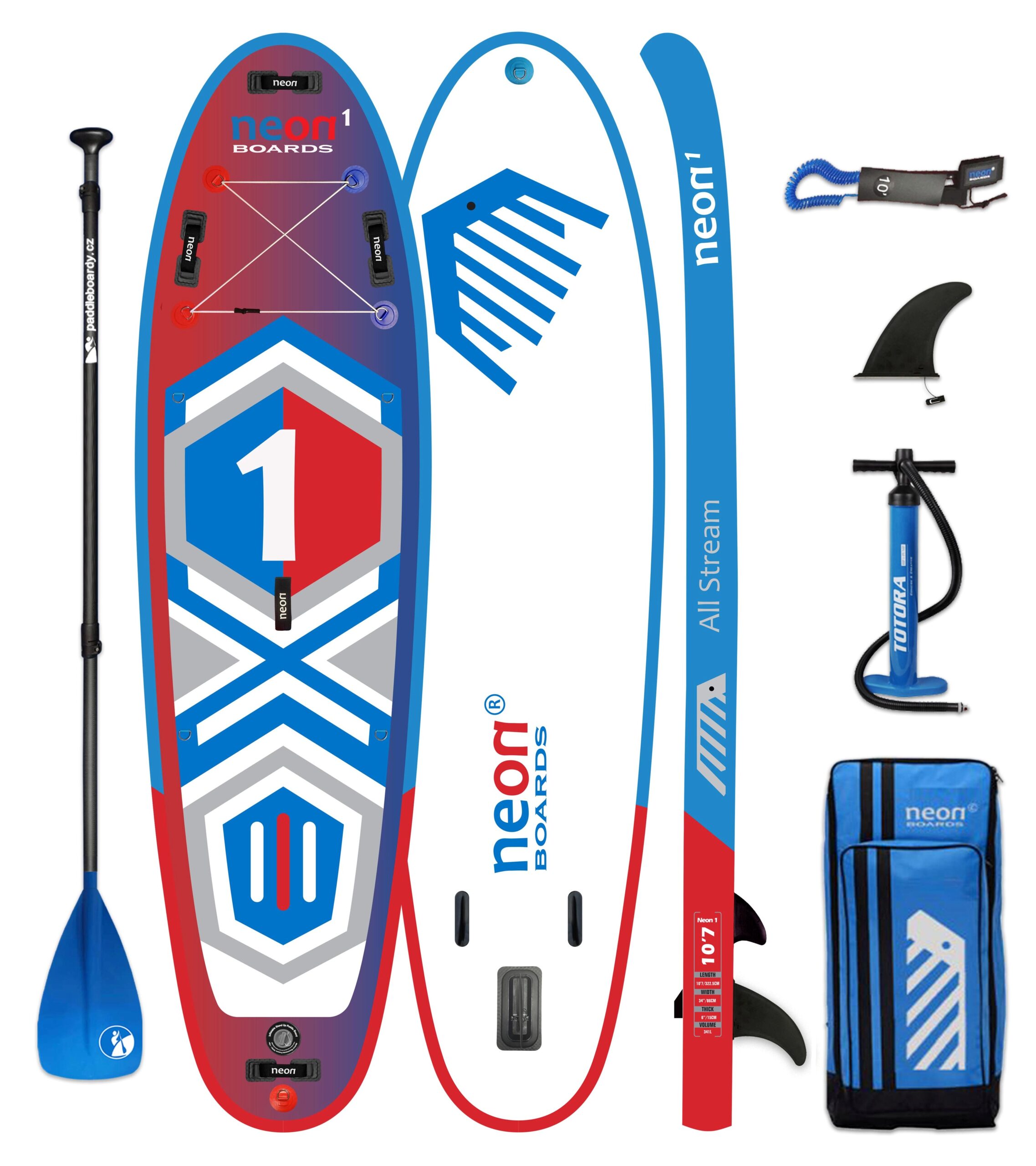 Nafukovací paddleboard Neon 1 All Stream - 10´7"x34"x6" - Obrázek 3
