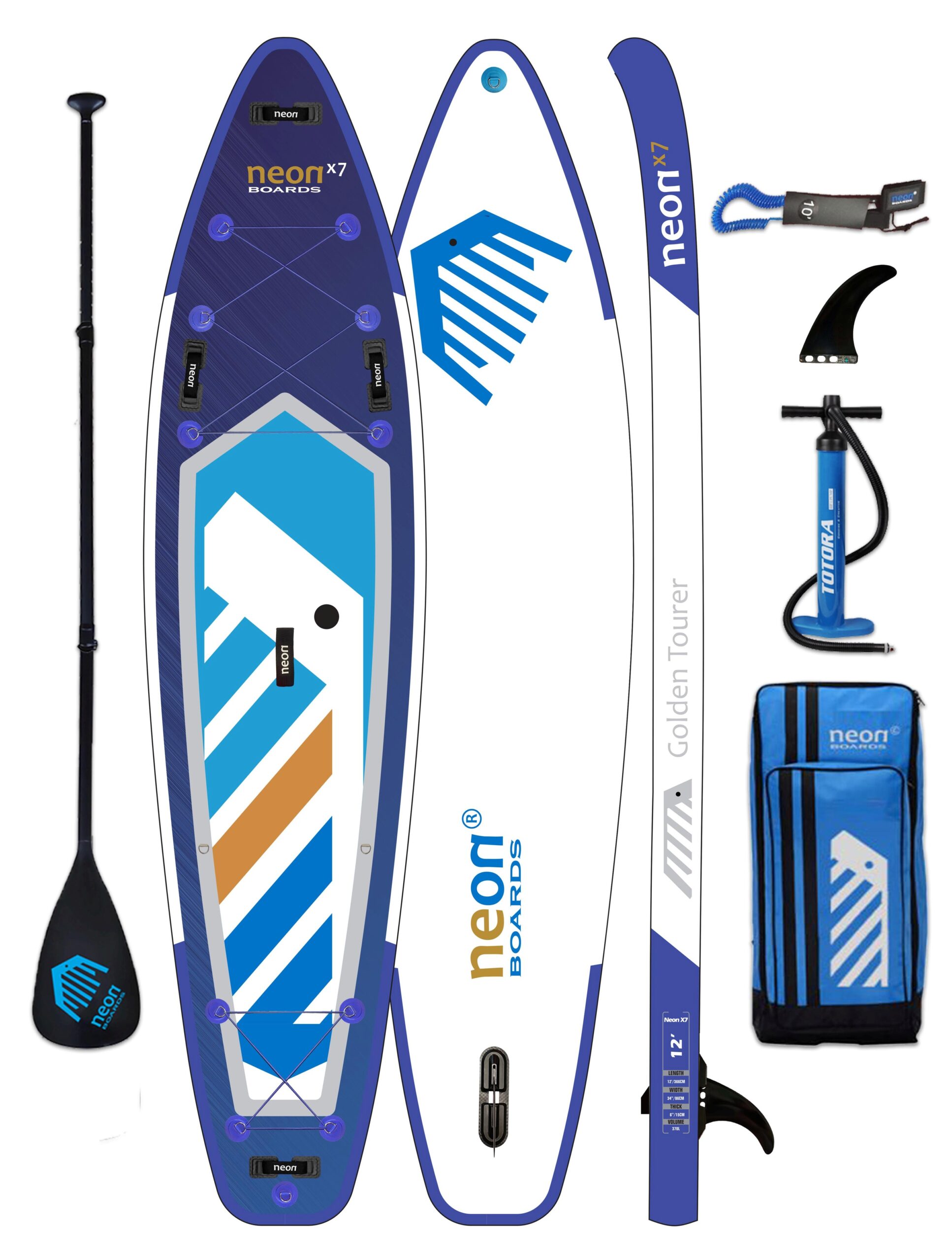 Nafukovací paddleboard Neon X7 Golden Tourer - 12'0"x34"x6"