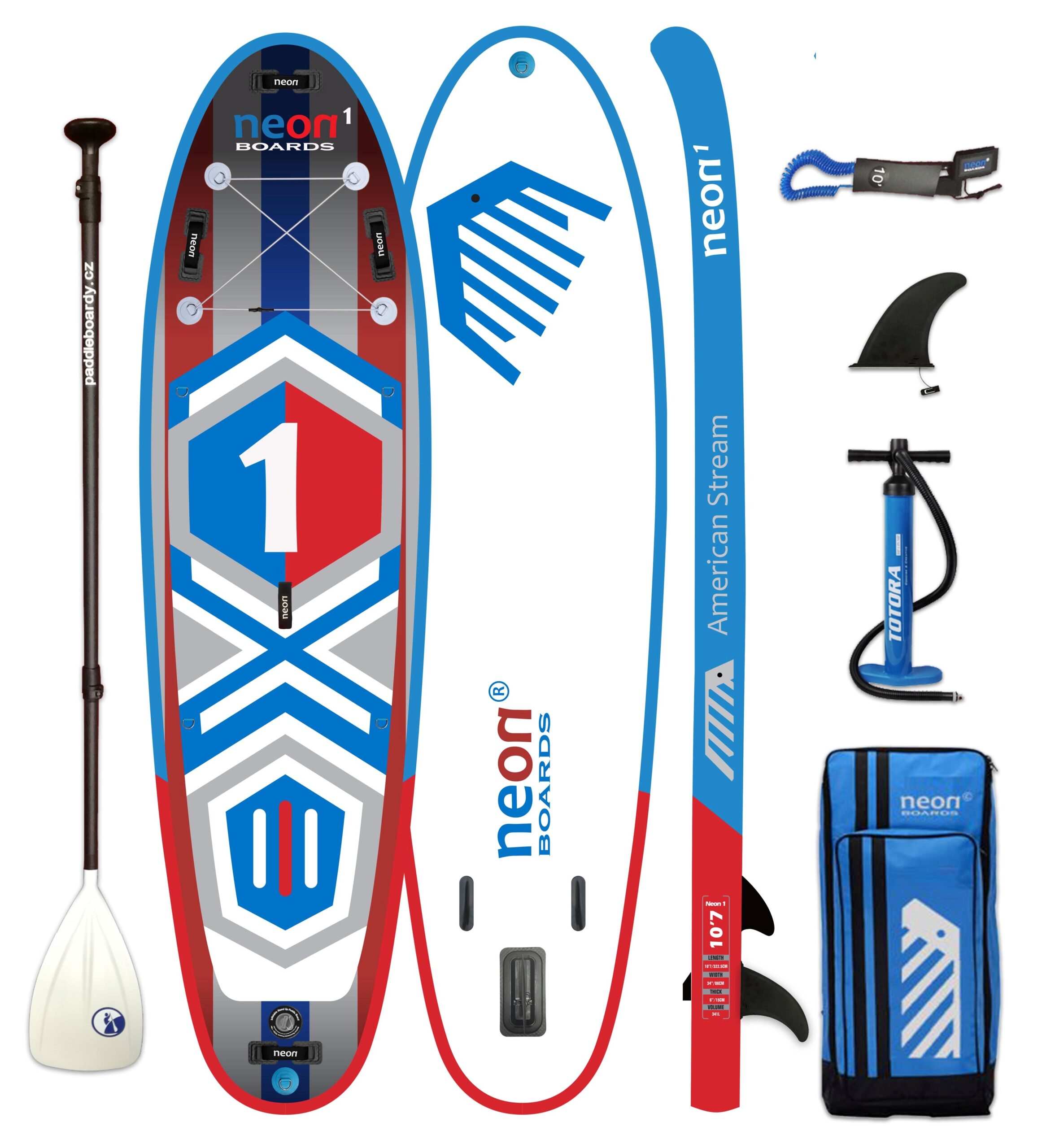 Nafukovací paddleboard Neon 1 American Stream - 10´7"x34"x6"