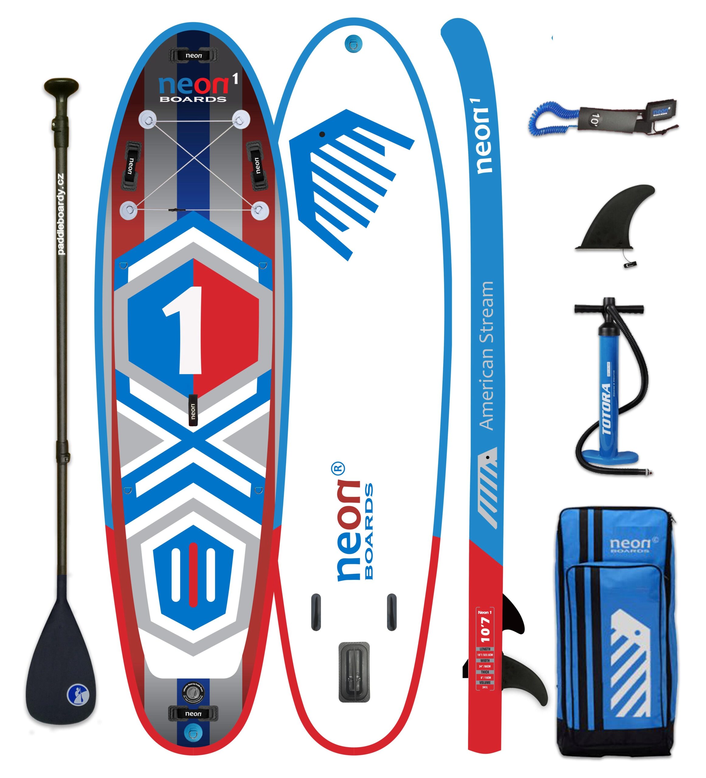 Nafukovací paddleboard Neon 1 American Stream - 10´7"x34"x6" - Obrázek 5
