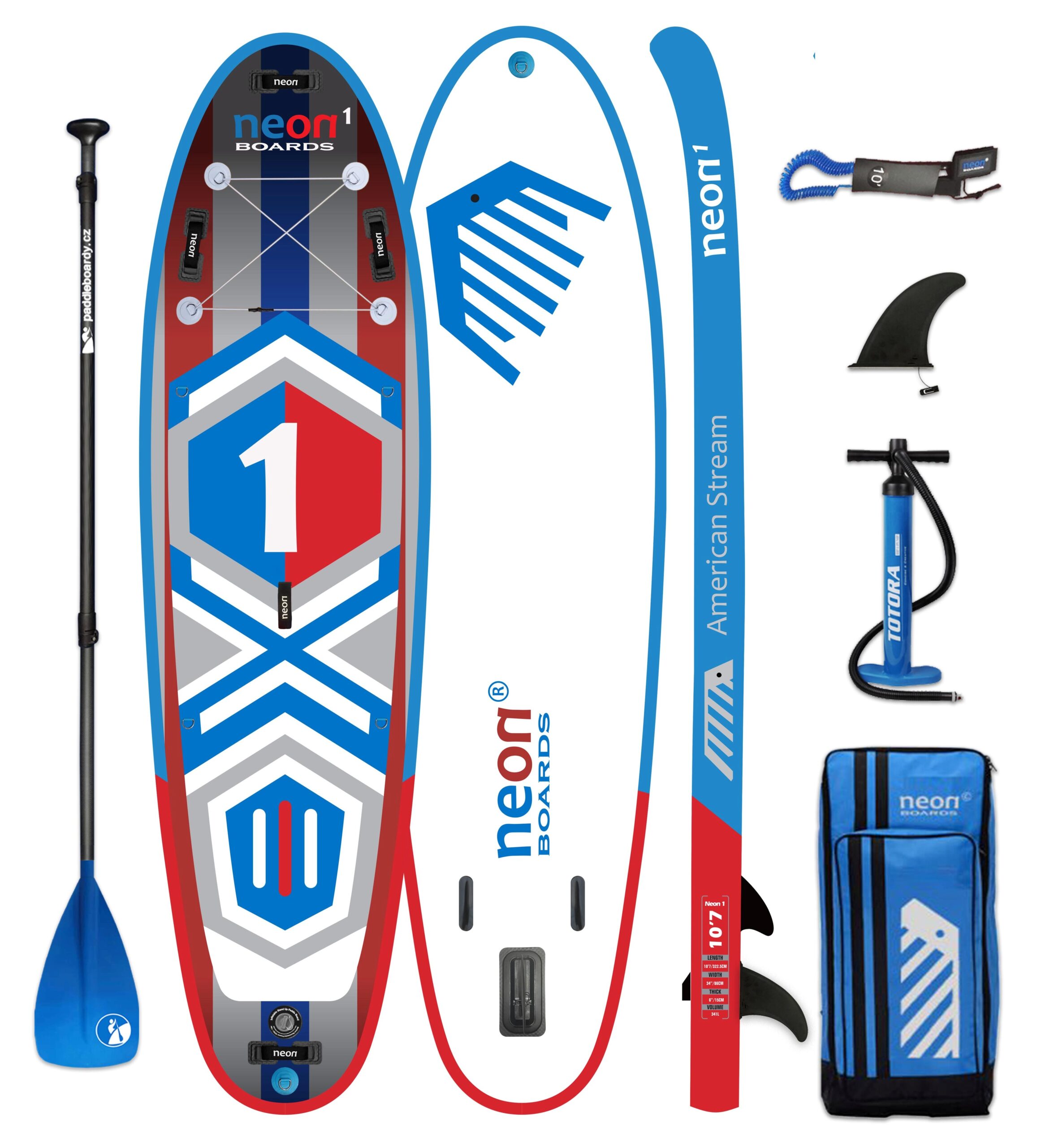 Nafukovací paddleboard Neon 1 American Stream - 10´7"x34"x6" - Obrázek 4