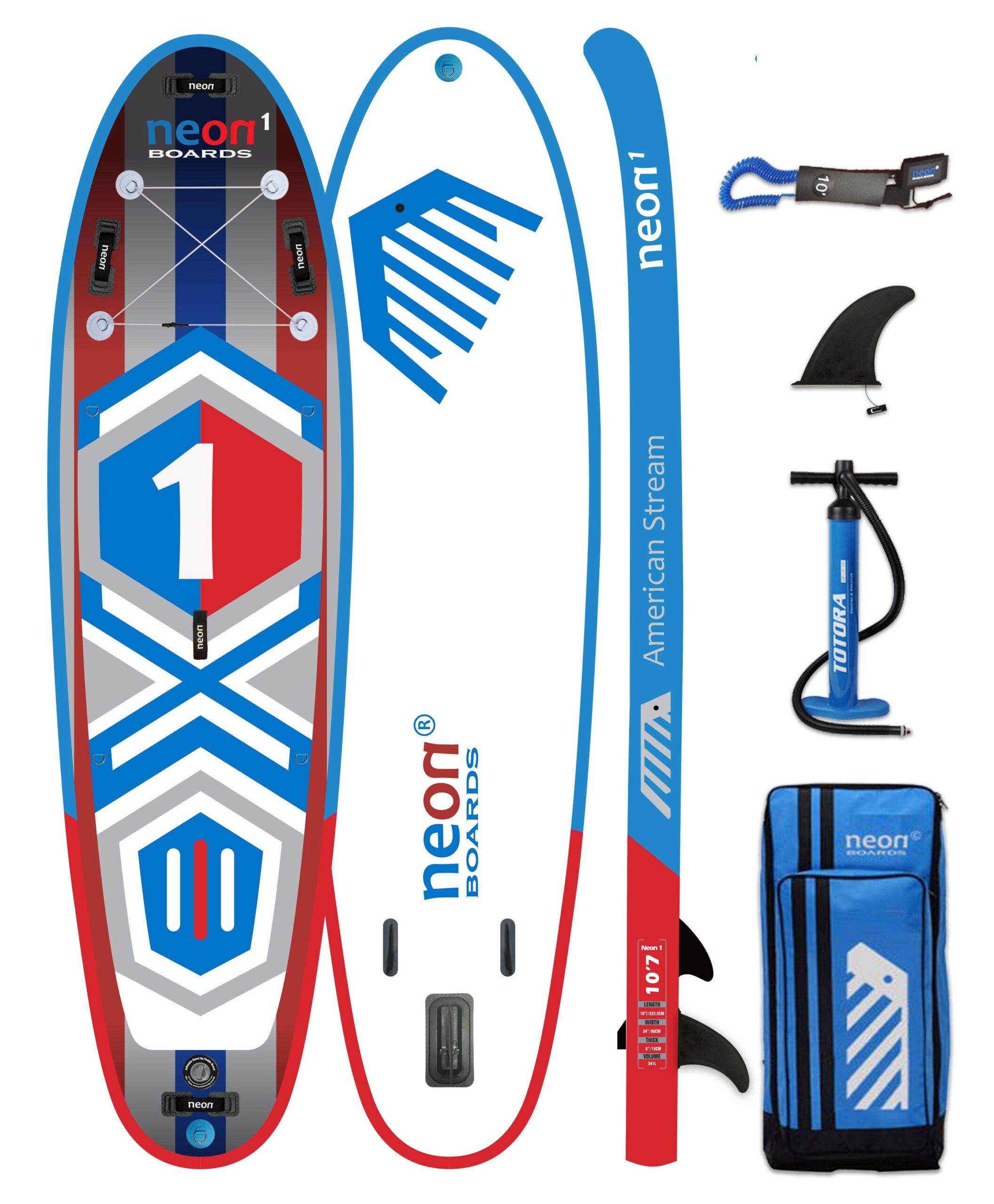 Nafukovací paddleboard Neon 1 American Stream - 10´7"x34"x6" - Obrázek 6