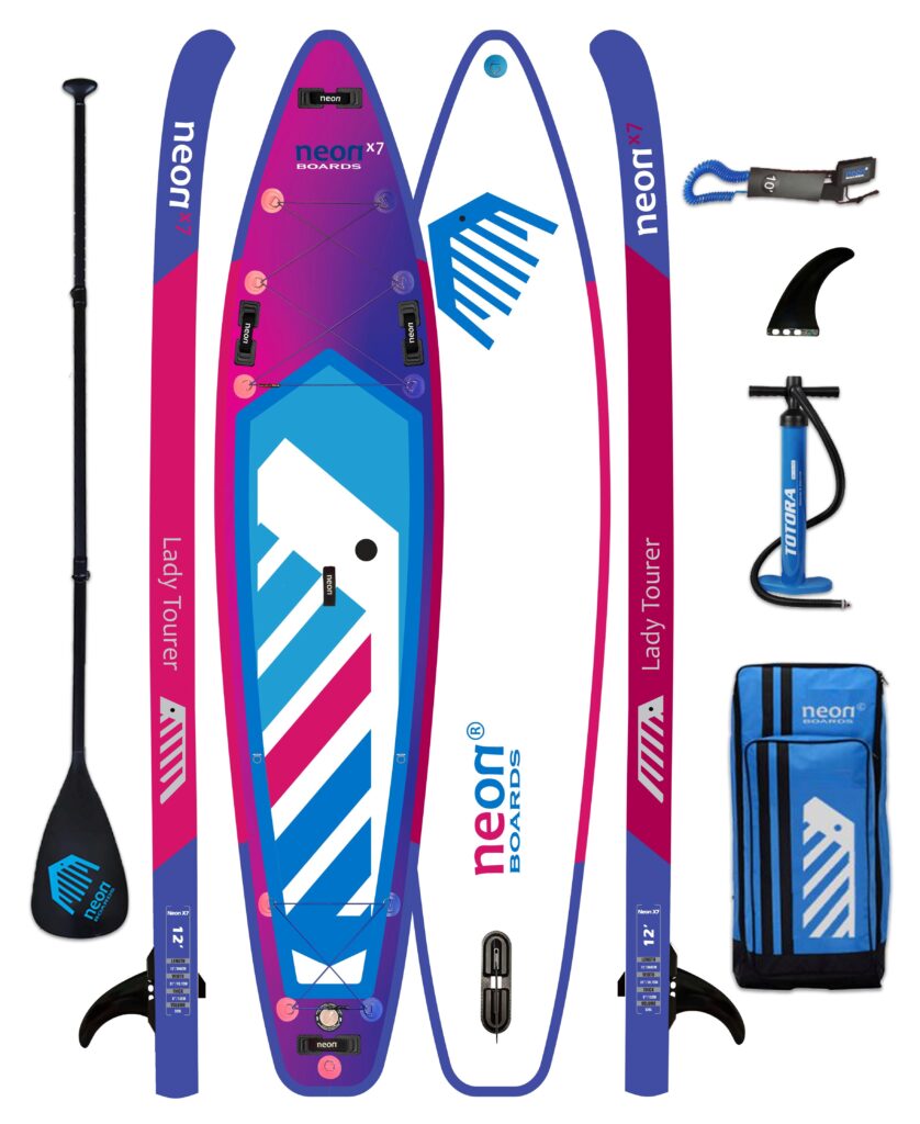 Nafukovací touringový paddleboard Neon X7 Lady Tourer 12’0″ × 31″ × 6″