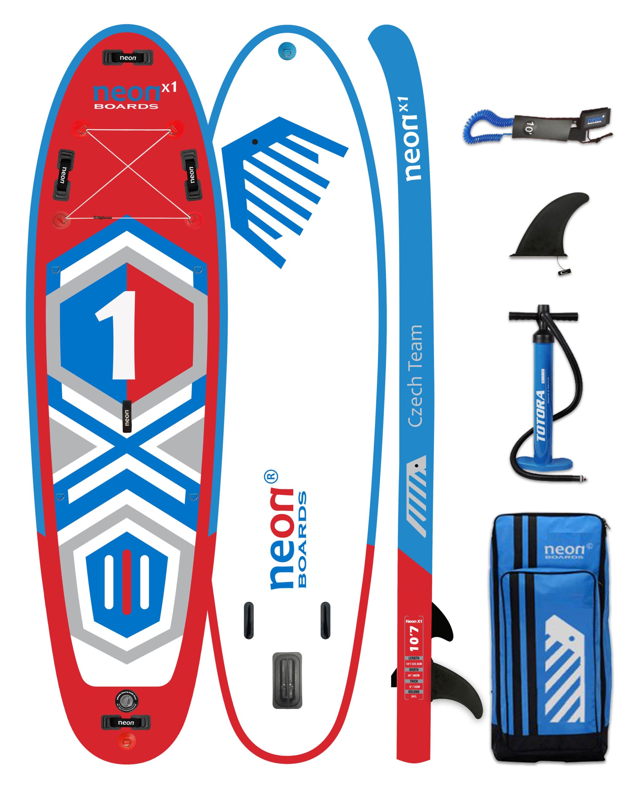 Nafukovací paddleboard Neon X1 Czech Team - 10'7"x34"x6" - Obrázek 5
