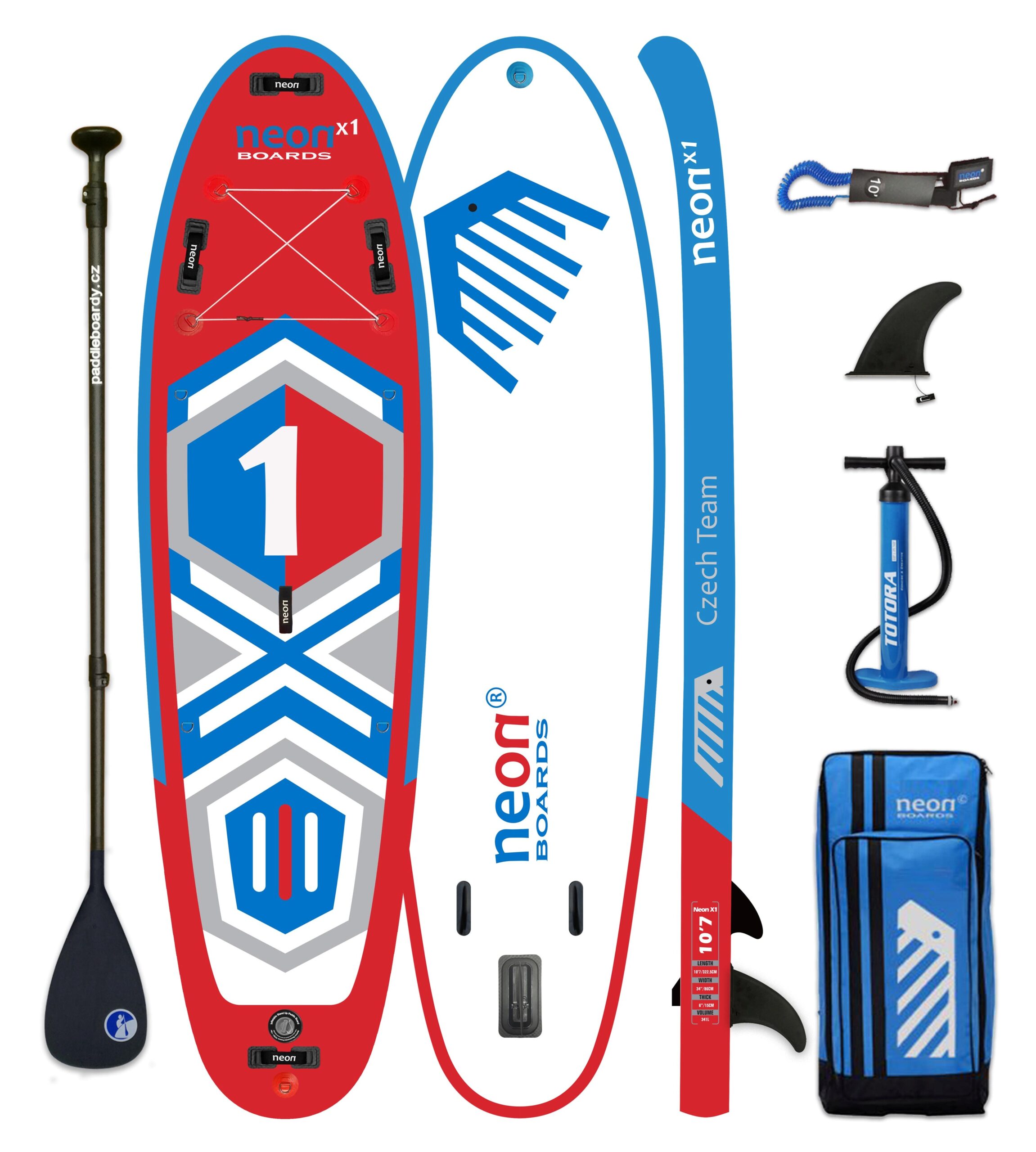 Nafukovací paddleboard Neon X1 Czech Team - 10'7"x34"x6" - Obrázek 4